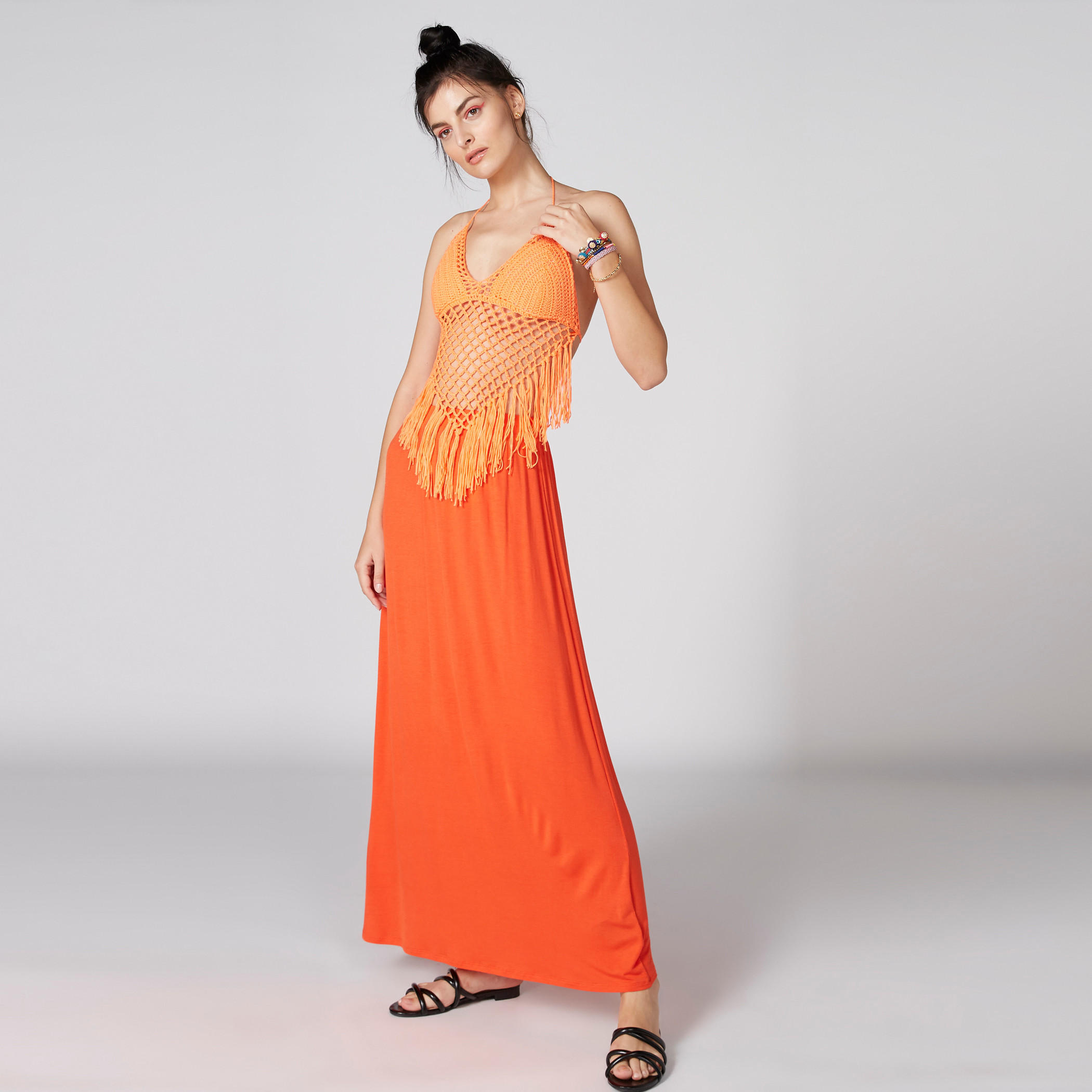تنورة طويلة بخصر مطّاطي-women-clothing-bottoms-skirts-image-1