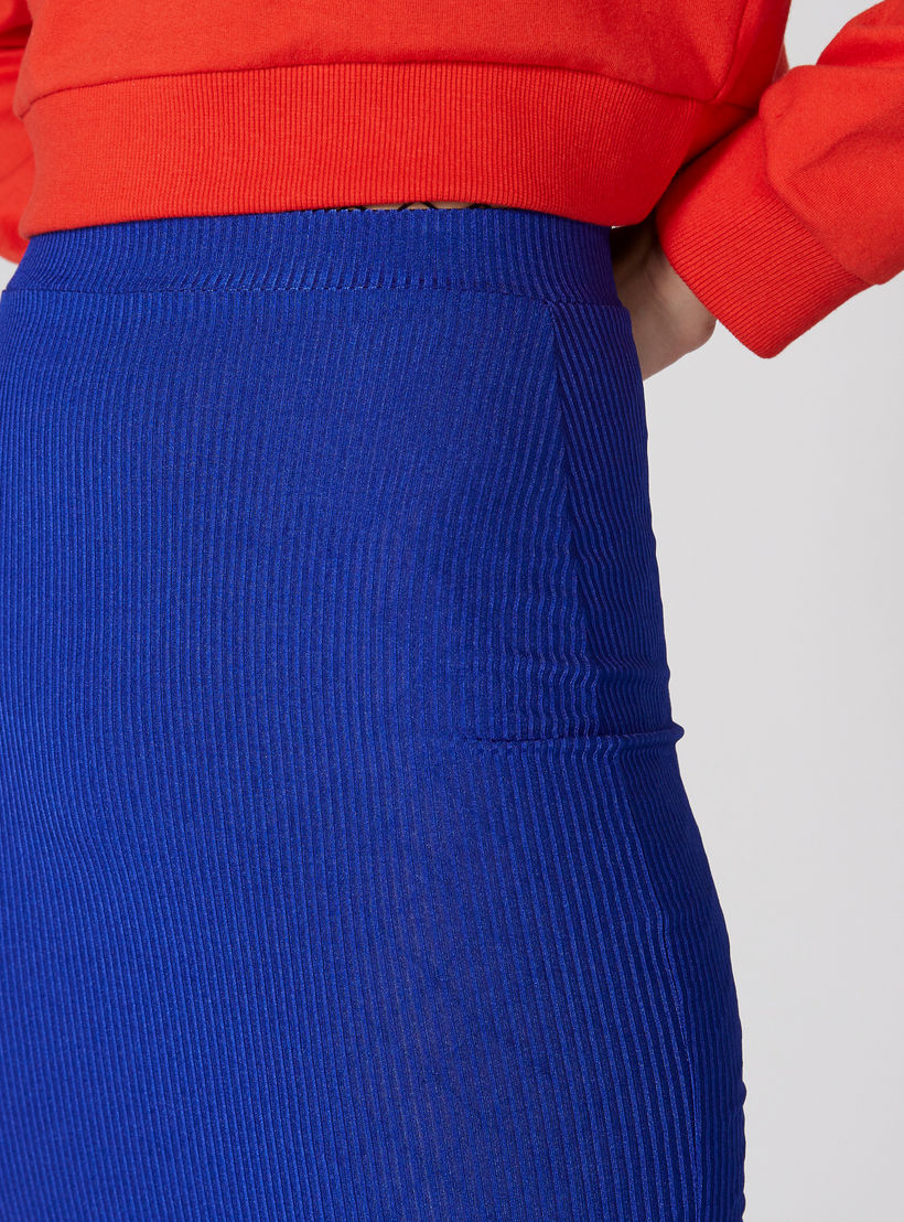 تنورة ضيّقة بتصميم مضلّع وخصر مطّاطي-women-clothing-bottoms-skirts-image-4