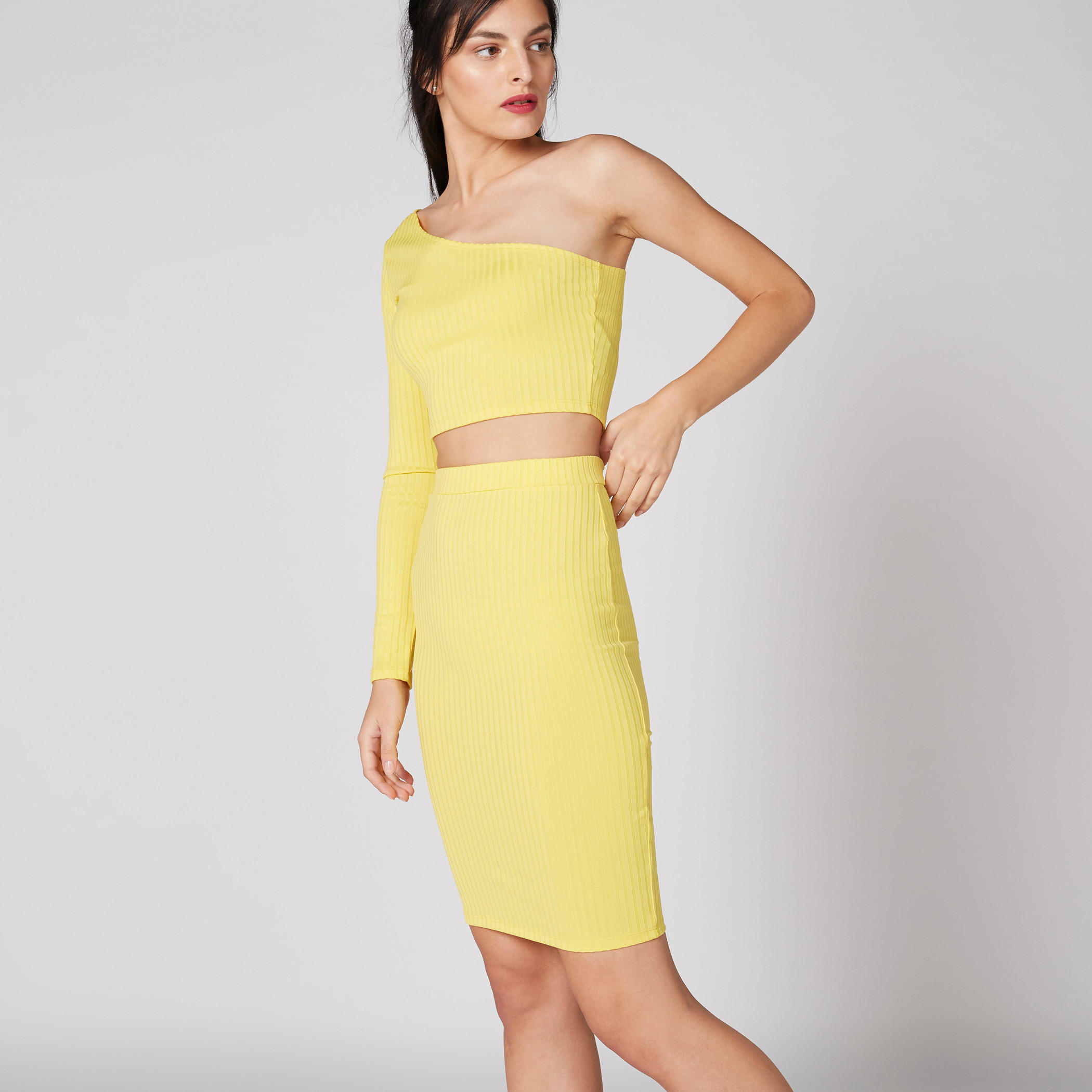 تنورة ضيّقة بارزة الملمس بخصر مطّاطي-women-clothing-bottoms-skirts-image-3