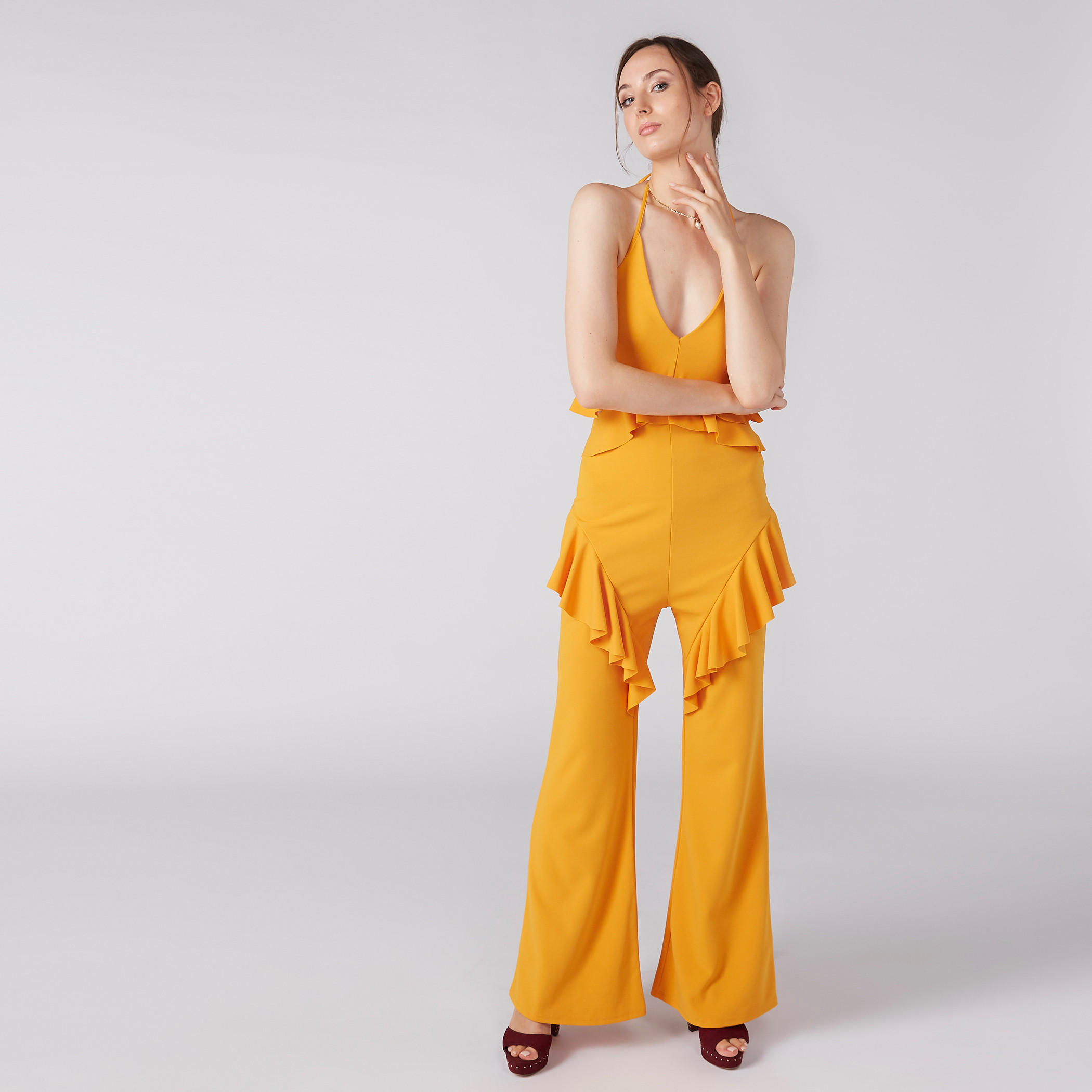 أفرول طويل برباط وتفاصيل كشكش-women-clothing-jumpsuits-image-1