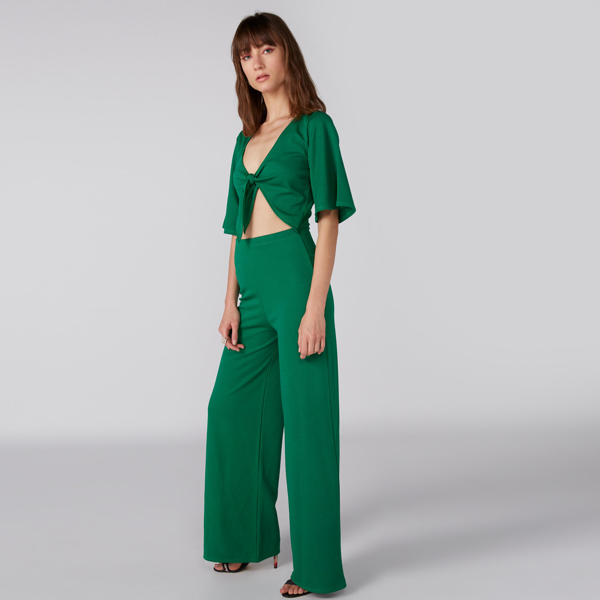 Full Length Jump Suit with Flared Sleeves and Knot Detail-women-clothing-jumpsuits-image-3