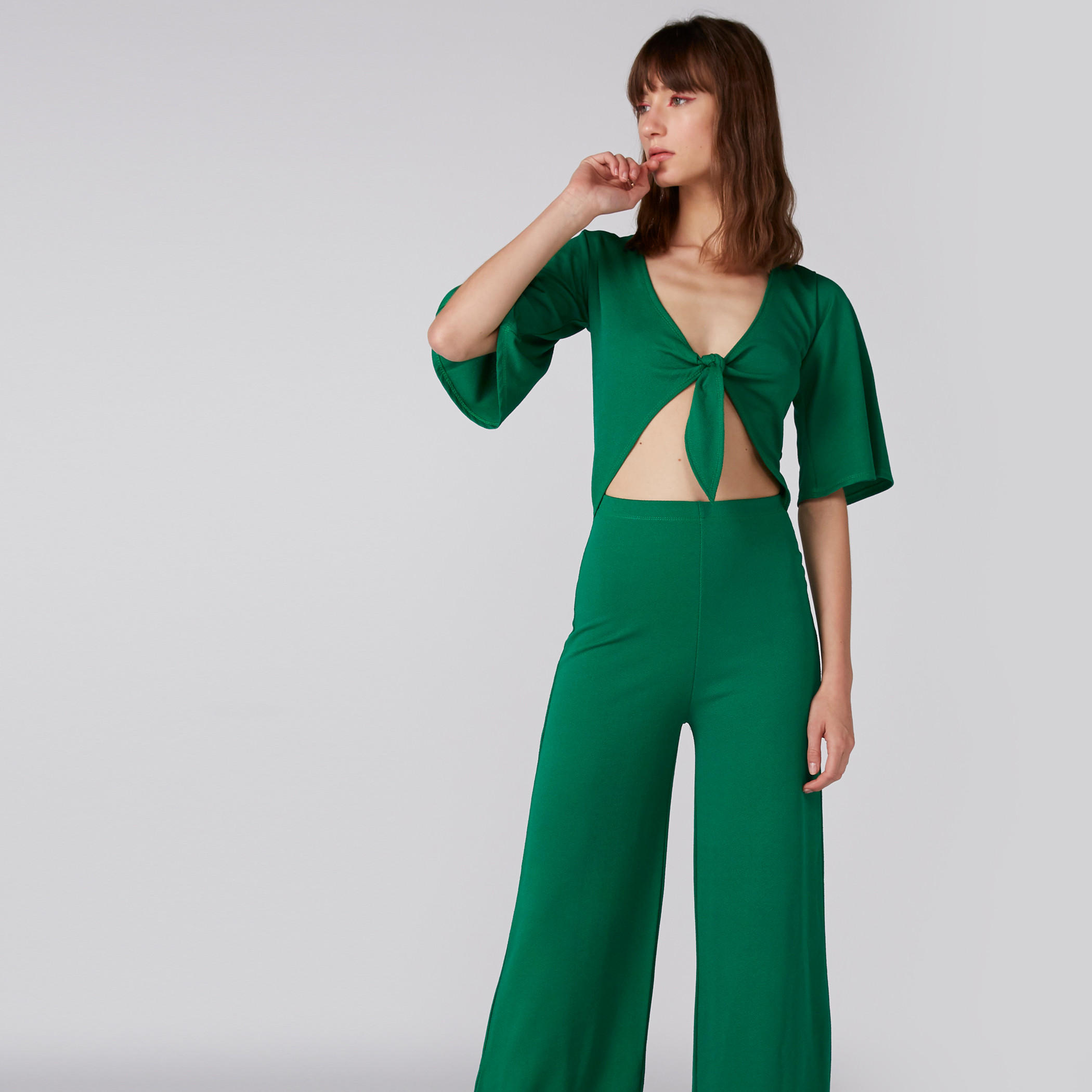 Full Length Jump Suit with Flared Sleeves and Knot Detail-women-clothing-jumpsuits-image-4