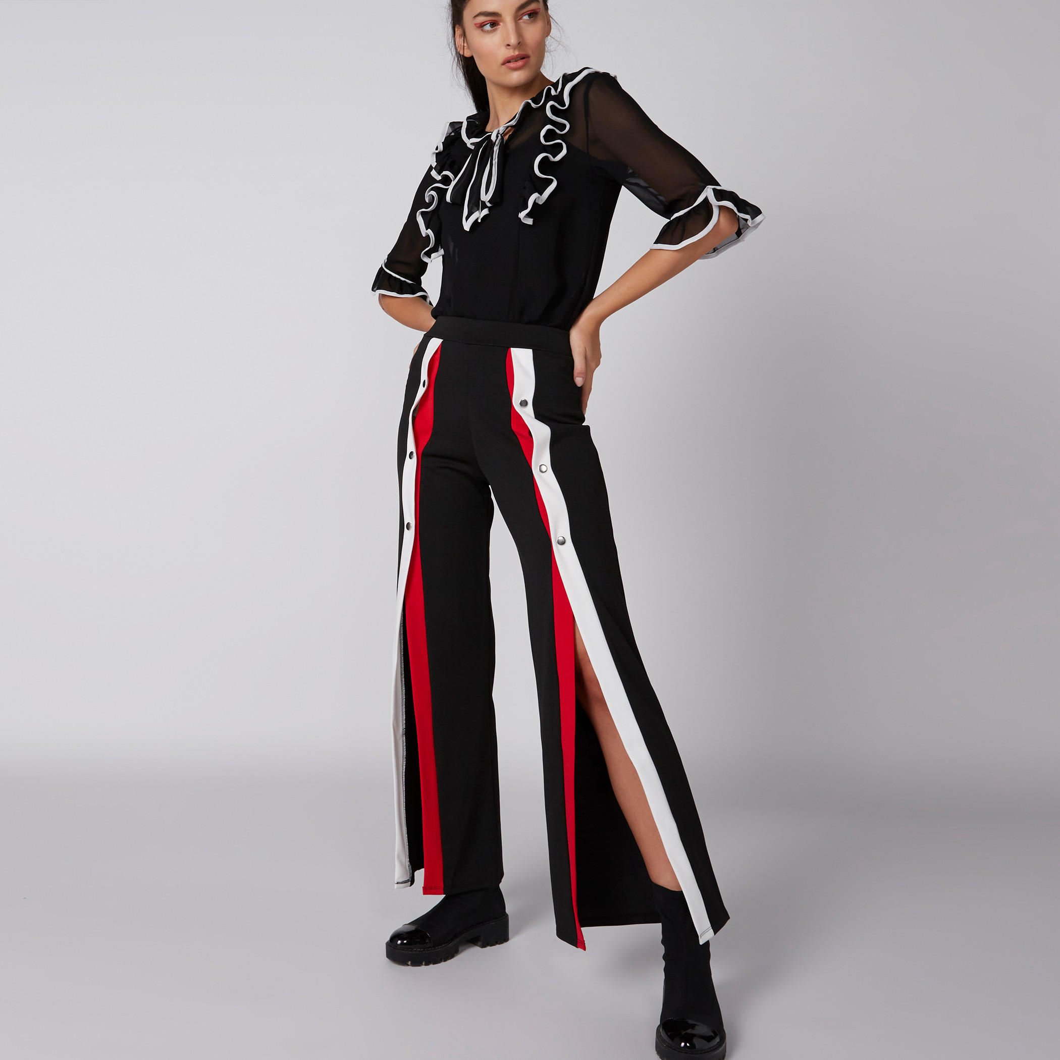 بنطال طويل بخصر مطّاطي وفتحة-women-clothing-bottoms-trousers-image-1