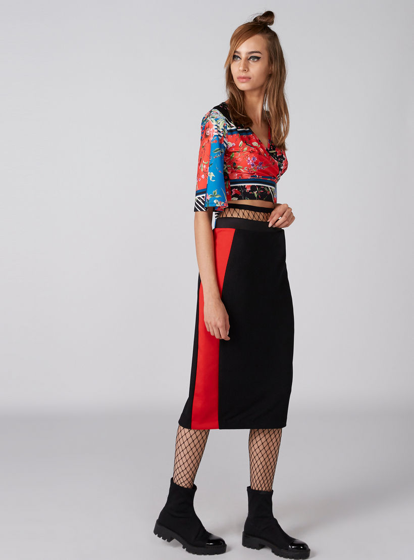 بلوزة قصيرة بأكمام واسعة وأربطة وطبعات أزهار-women-clothing-shirtsandblouses-blouses-image-1