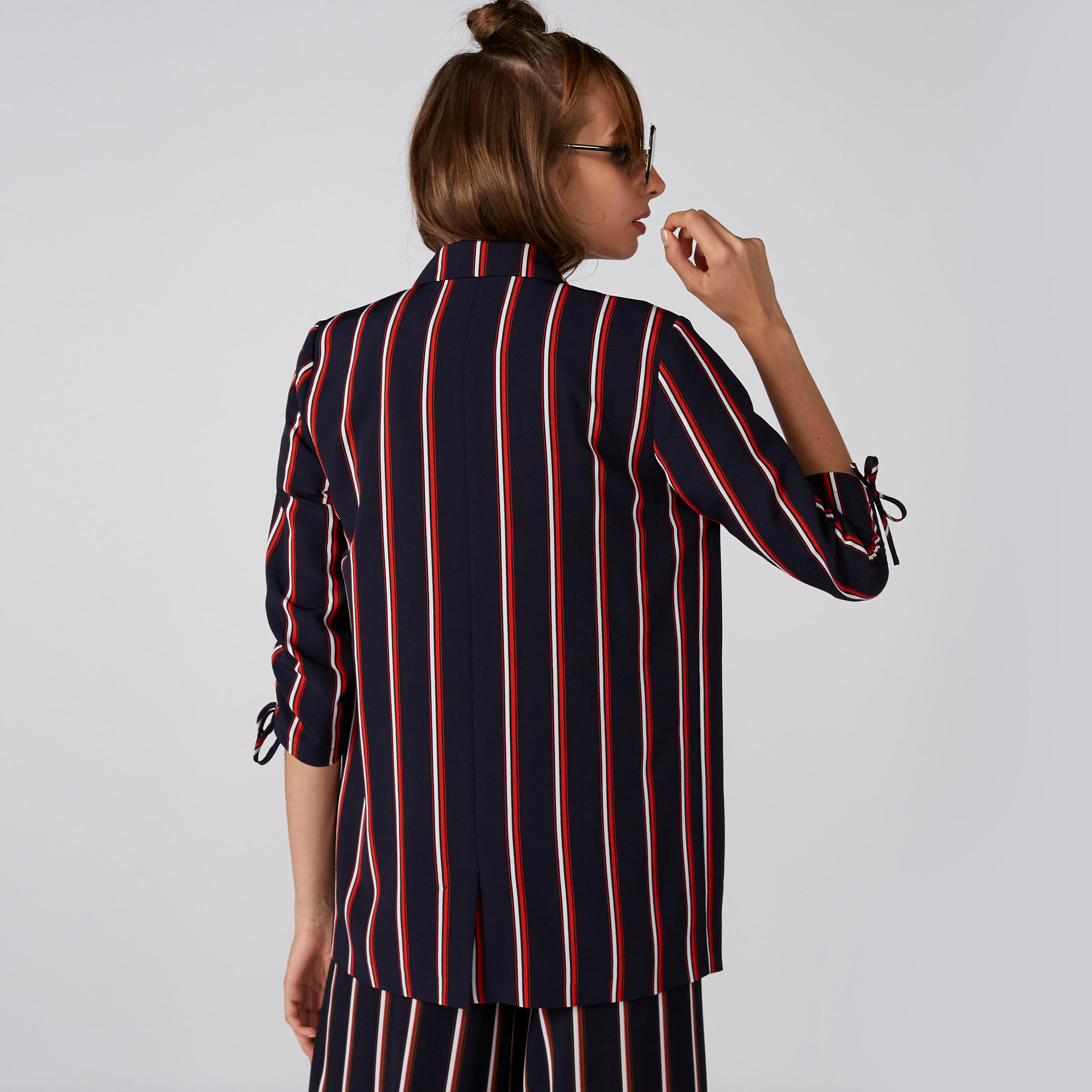 Striped Jacket with Notched Lapel and Tie Ups-women-clothing-coatsandjackets-blazers-image-2