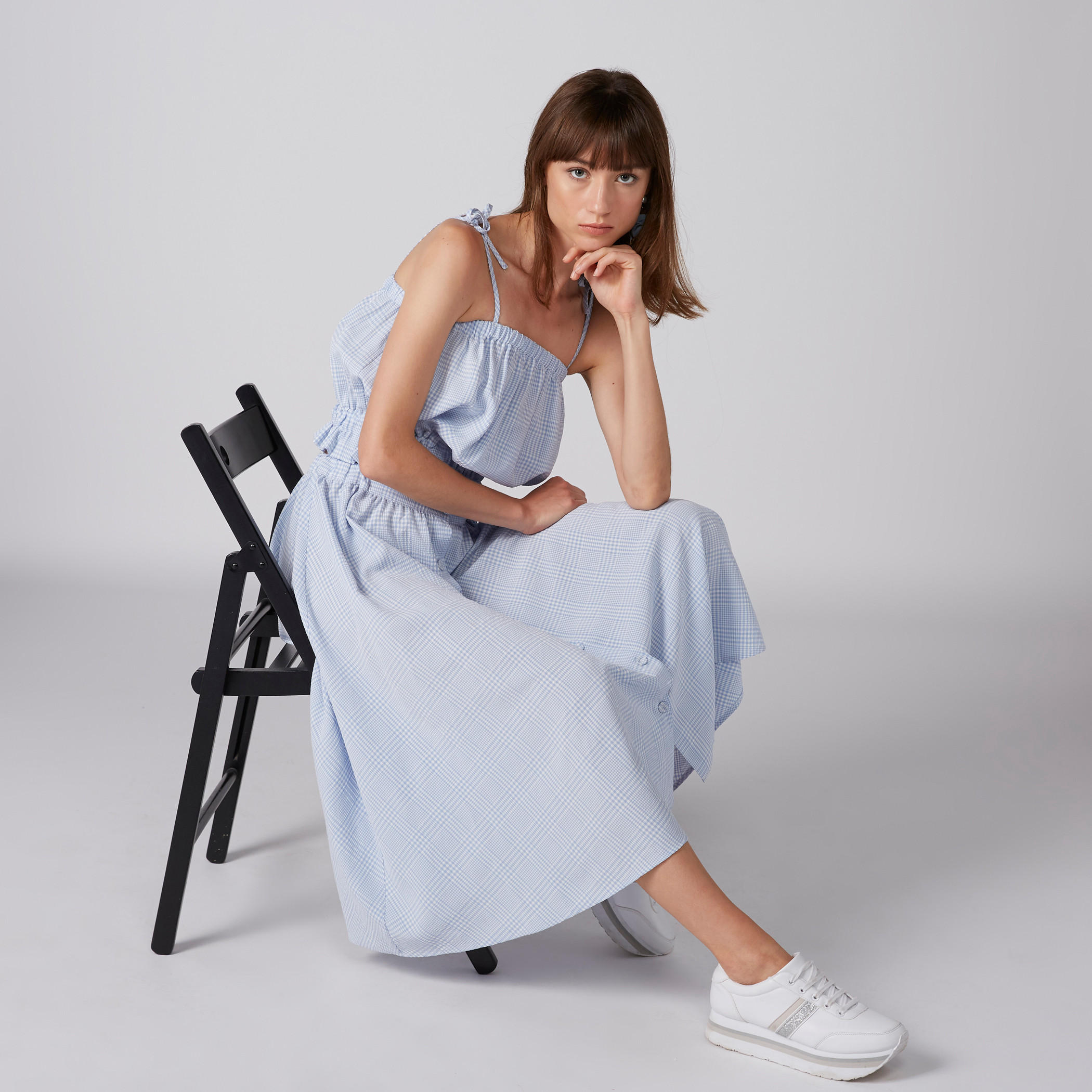 Chequered Crop Top with Frill Detail and Tie Ups-women-clothing-shirtsandblouses-blouses-image-1