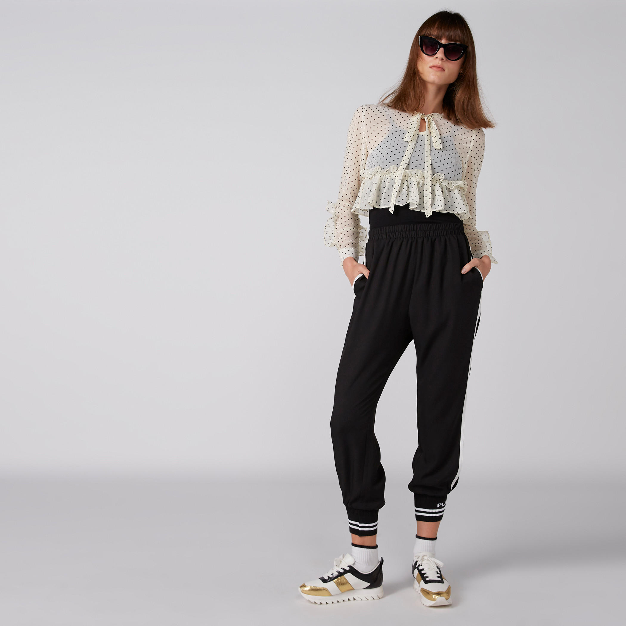 Full Length Jog Pants with Elasticised Waistband and Side Slit-women-clothing-bottoms-joggers-image-1