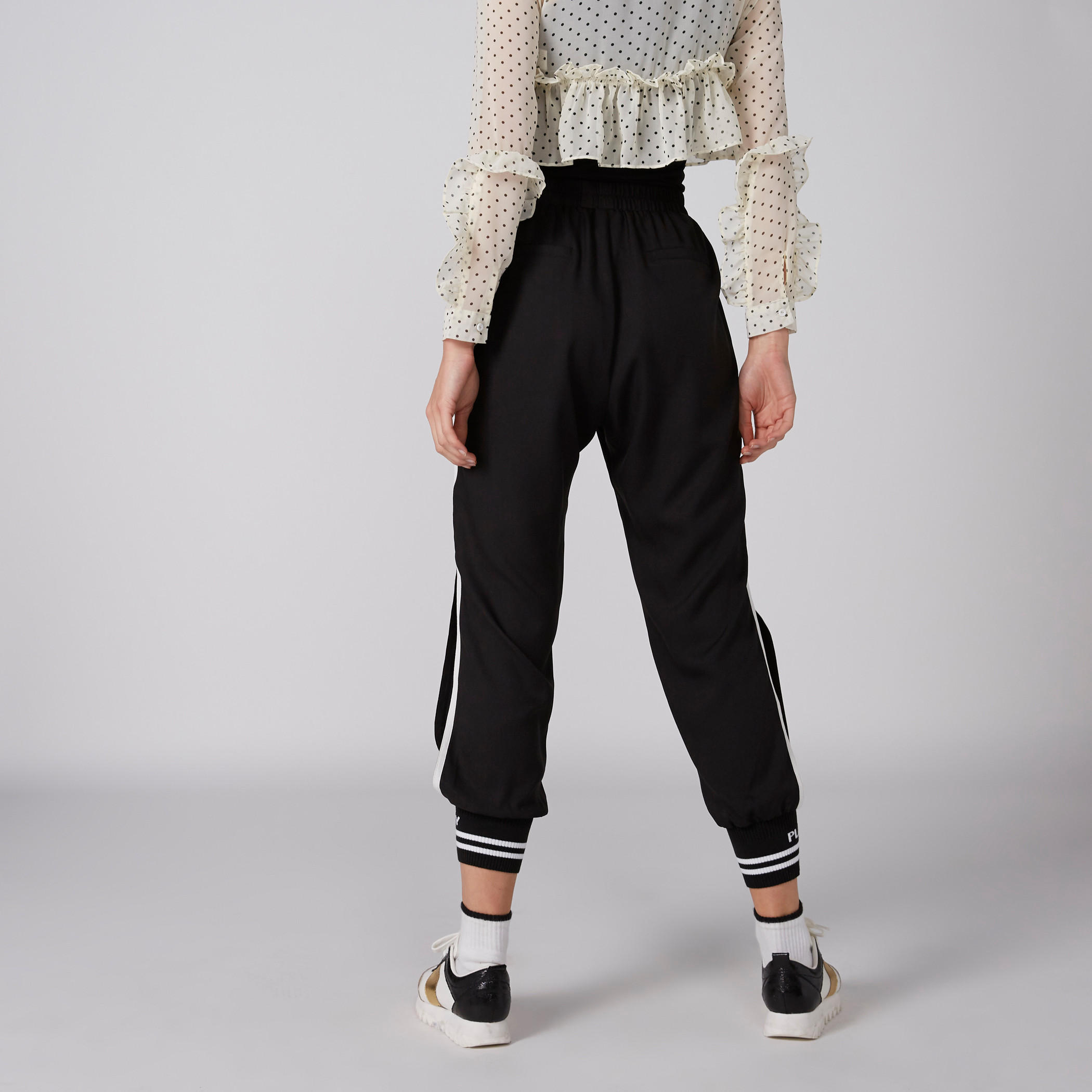 Full Length Jog Pants with Elasticised Waistband and Side Slit-women-clothing-bottoms-joggers-image-2