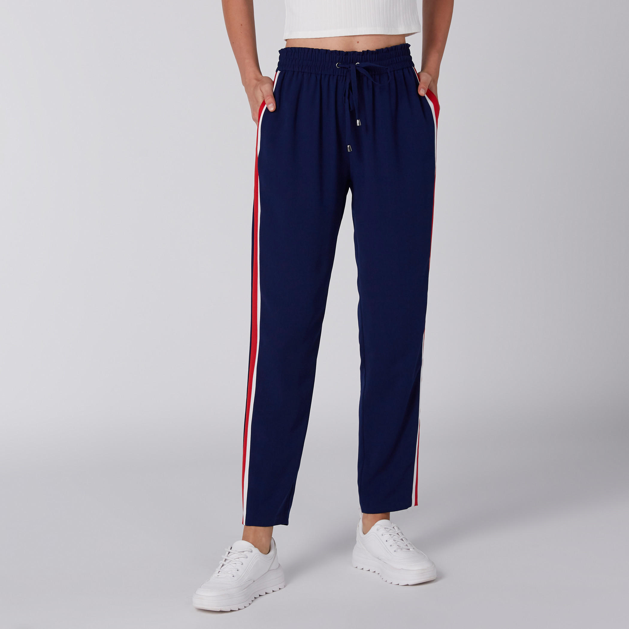 بنطال بخصر مطاطي ورباط-women-clothing-bottoms-trousers-image-1