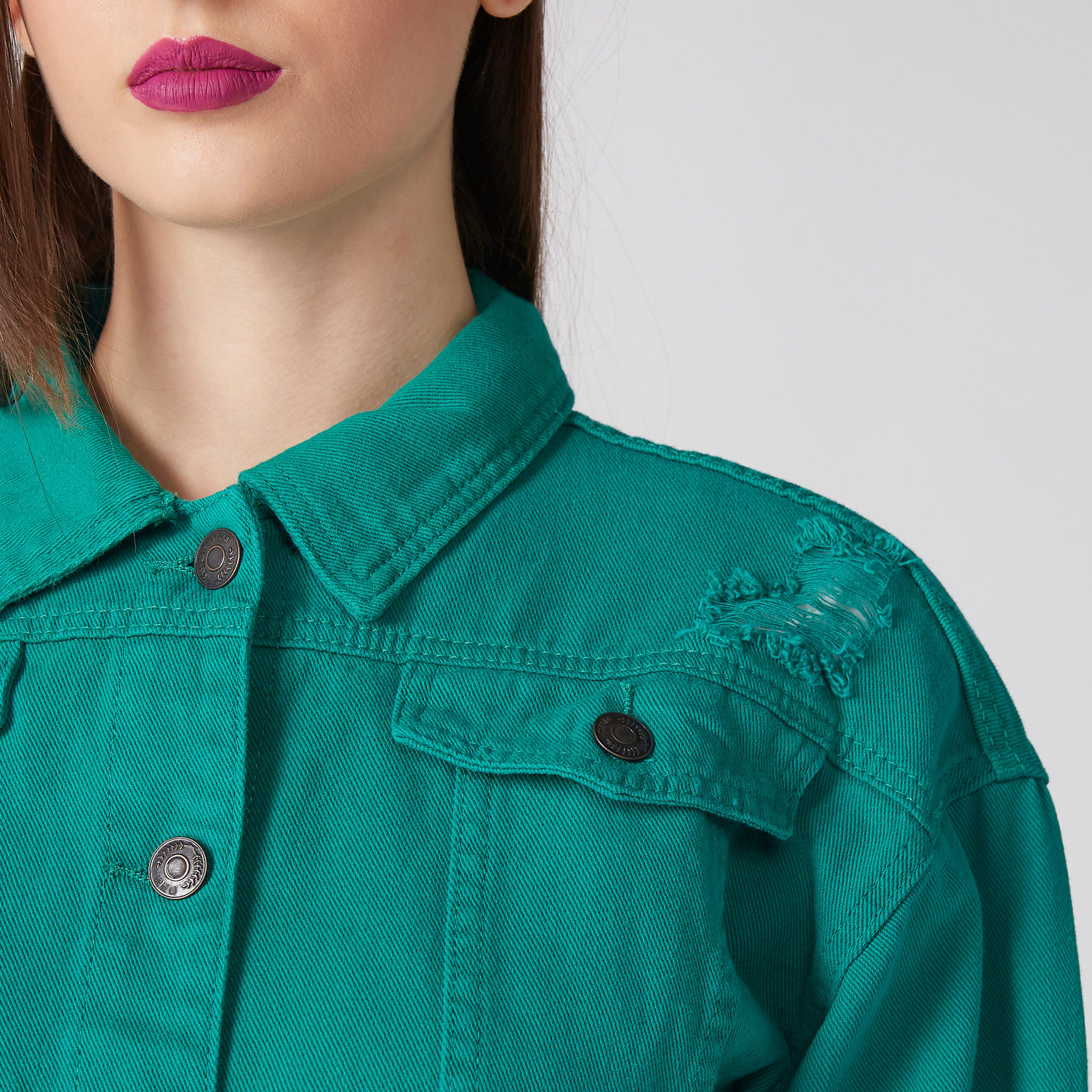 Distressed Denim Jacket with Long Sleeves and Button Closure-women-winterwear-coatsandjackets-jackets-image-9