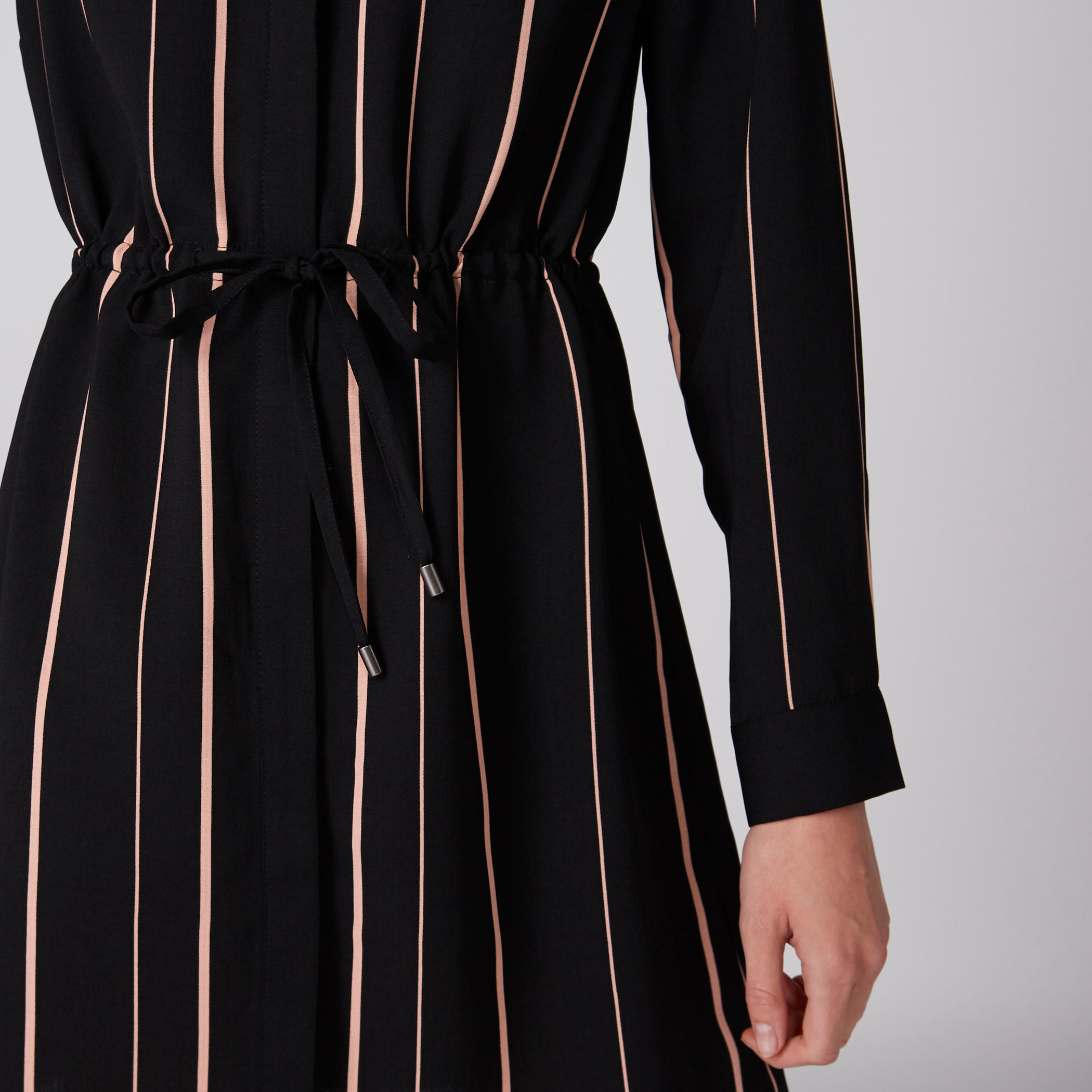 فستان قميص مقلم بأكمام طويلة وأربطة-women-clothing-dresses-image-5