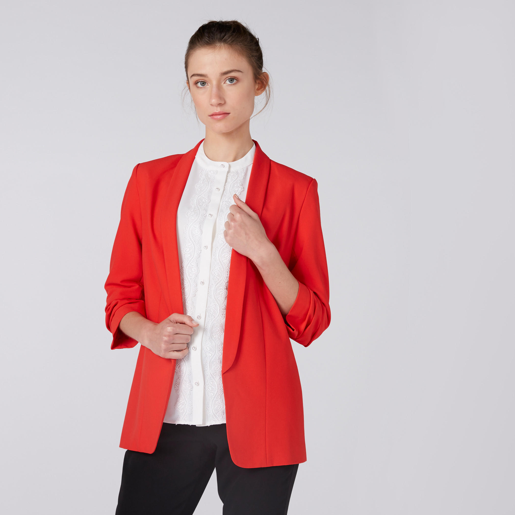 بليزر مفتوح من الأمام بأكمام 3/4-women-clothing-coatsandjackets-blazers-image-1