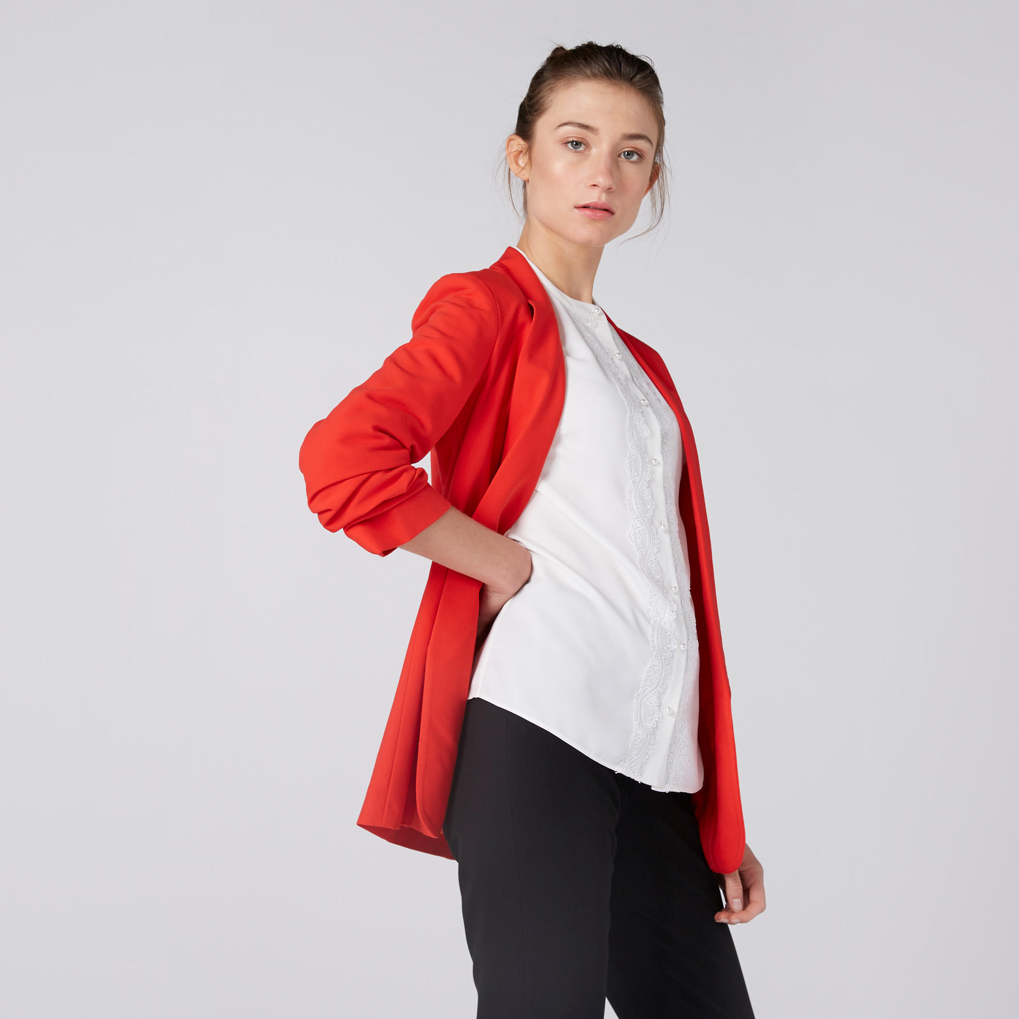 Open Front Blazer with 3/4 Sleeves-women-clothing-coatsandjackets-blazers-image-2