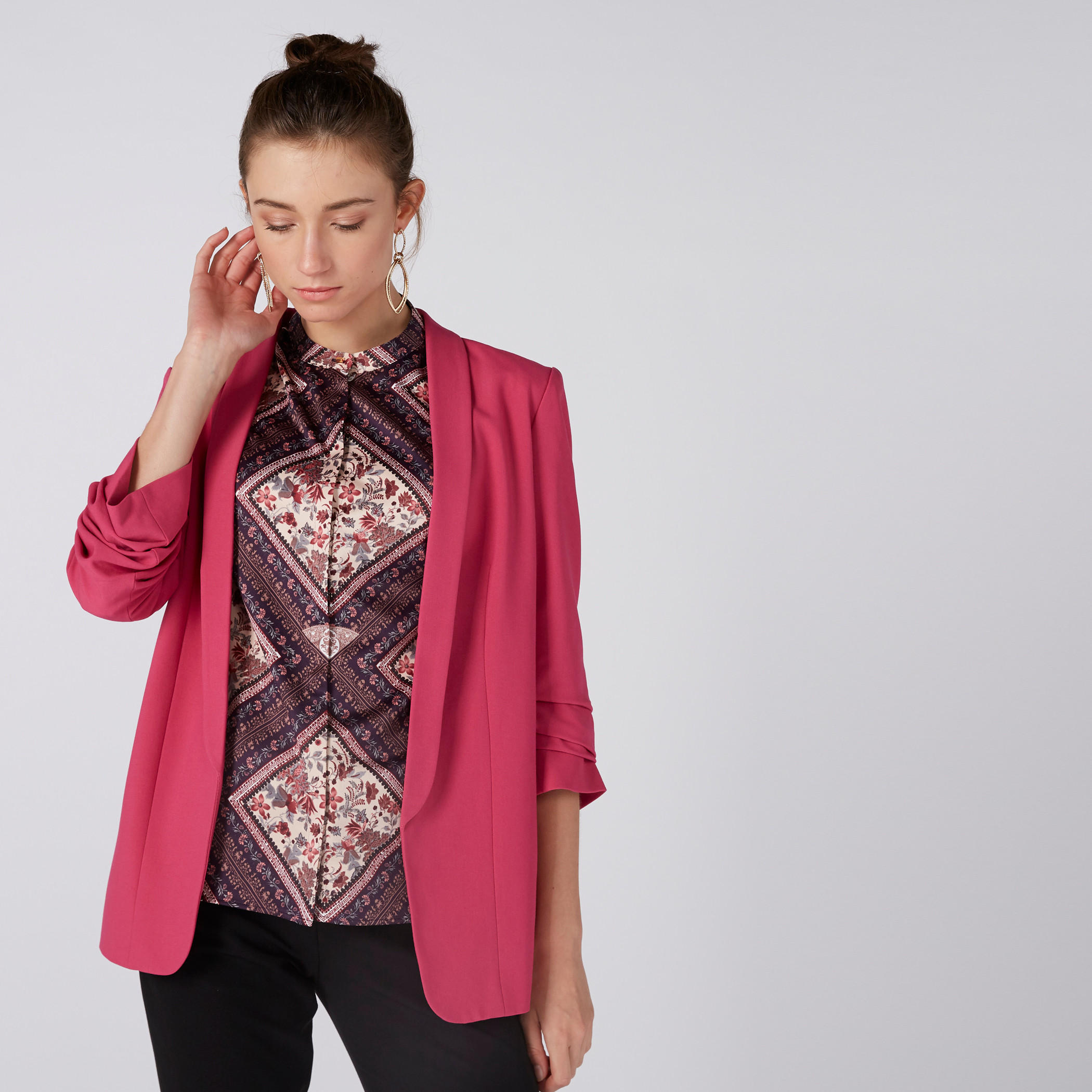 بليزر مفتوح من الأمام بأكمام 3/4-women-clothing-coatsandjackets-blazers-image-11