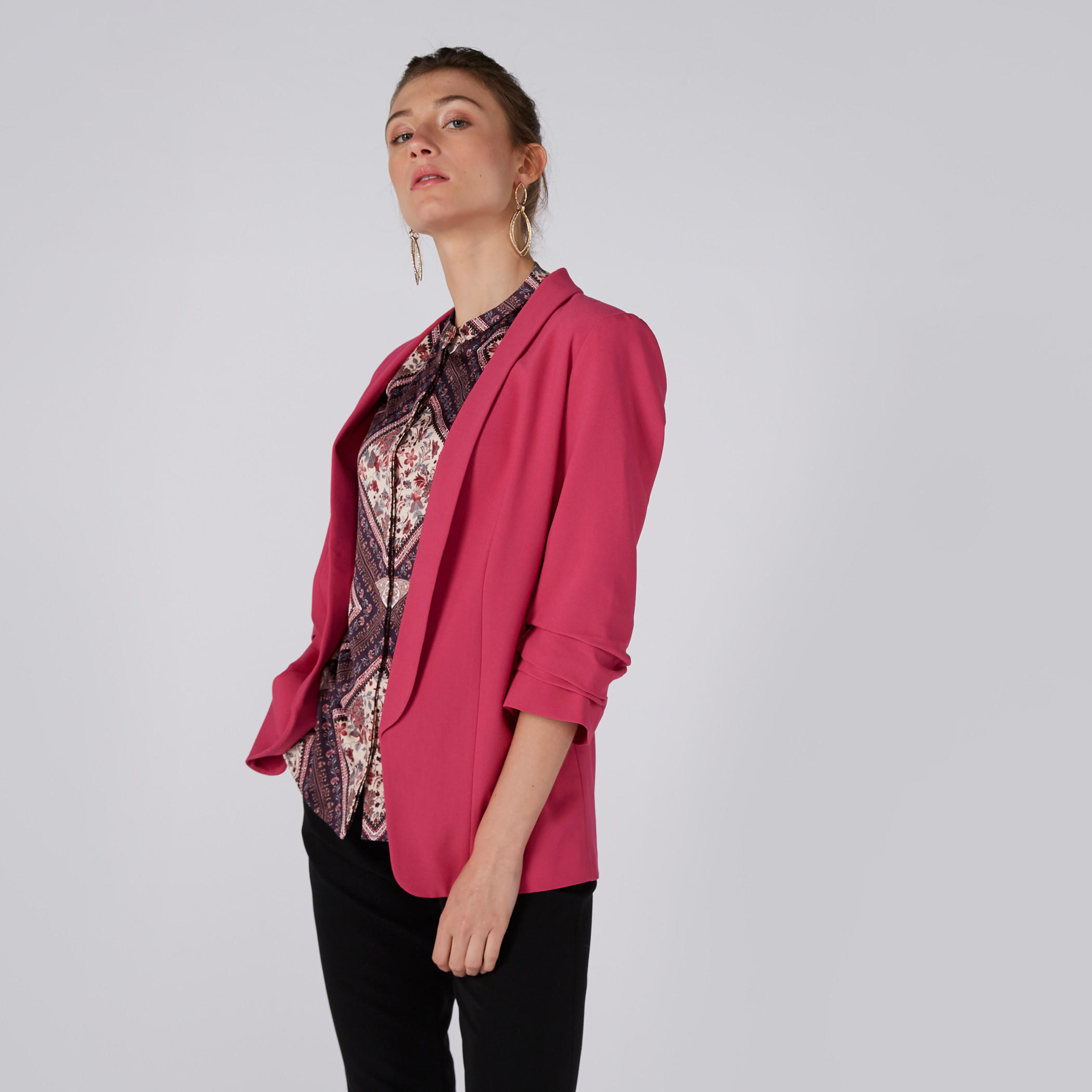 بليزر مفتوح من الأمام بأكمام 3/4-women-clothing-coatsandjackets-blazers-image-13