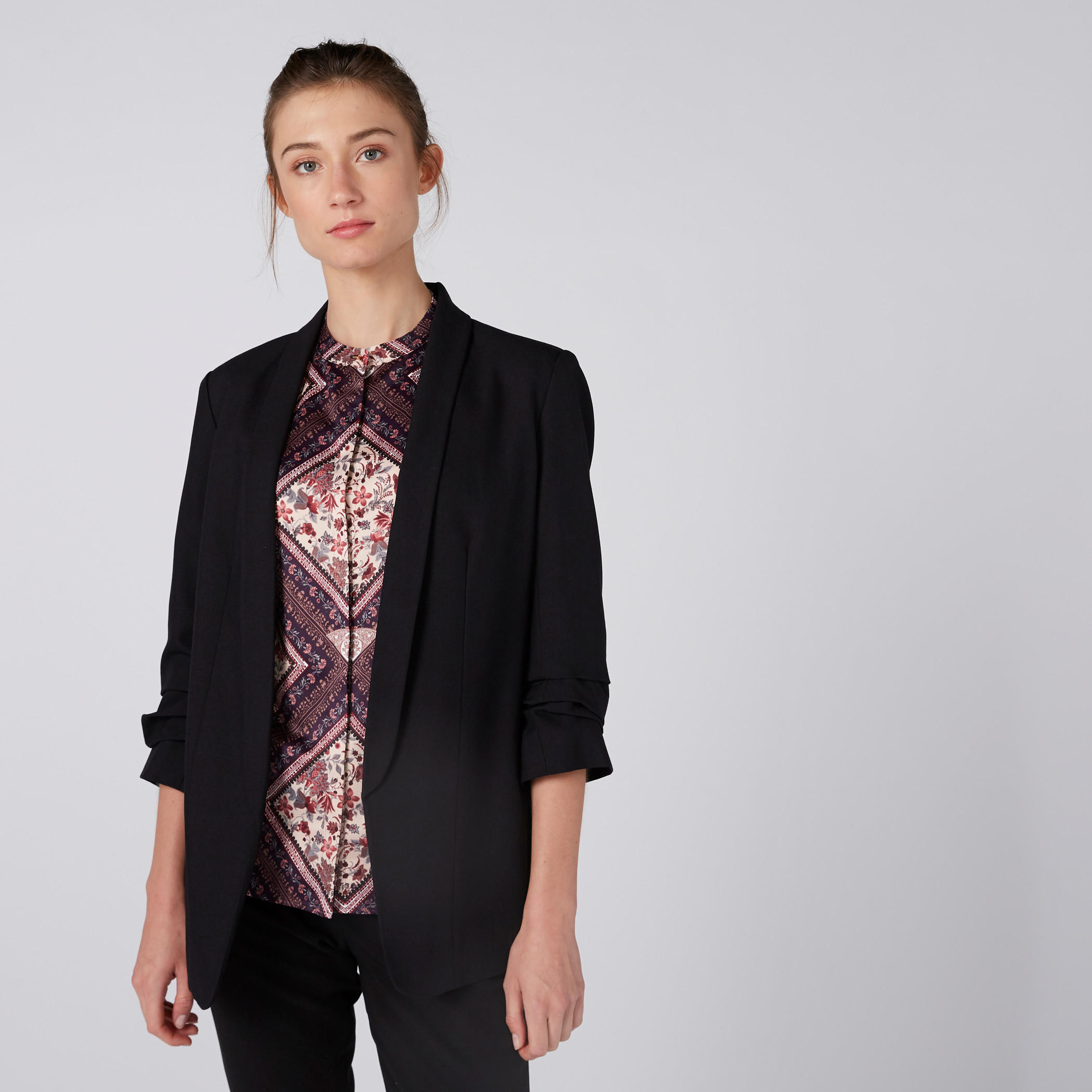 بليزر مفتوح من الأمام بأكمام 3/4-women-clothing-coatsandjackets-blazers-image-6