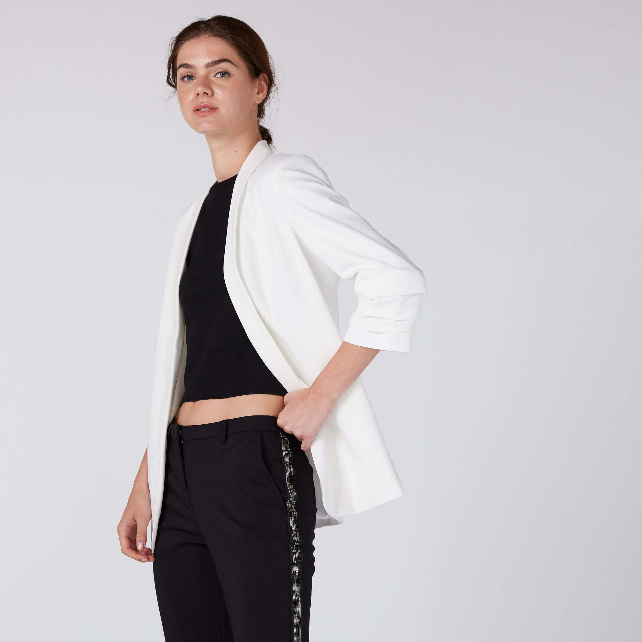 بليزر مفتوح من الأمام بأكمام 3/4-women-clothing-coatsandjackets-blazers-image-17