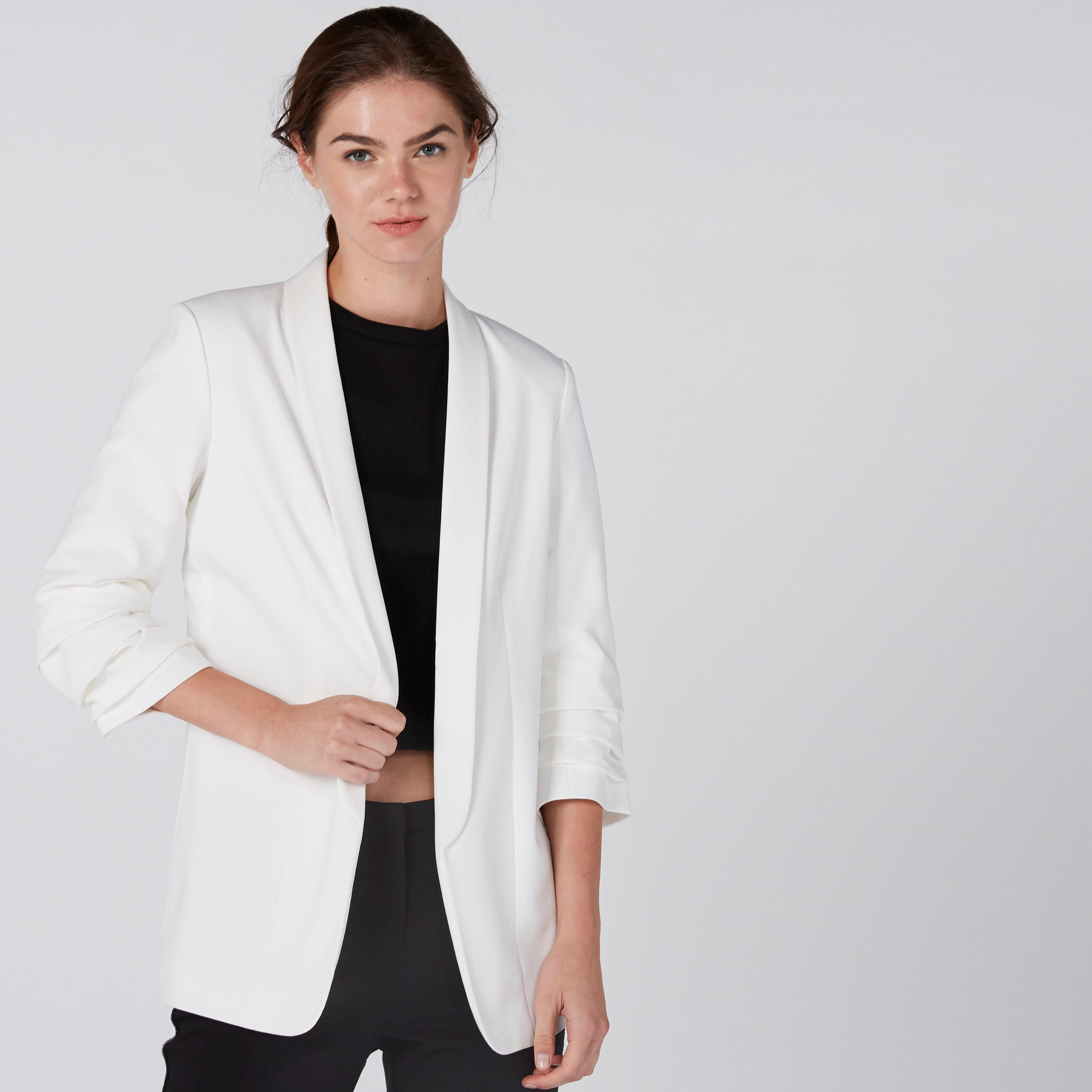 بليزر مفتوح من الأمام بأكمام 3/4-women-clothing-coatsandjackets-blazers-image-19