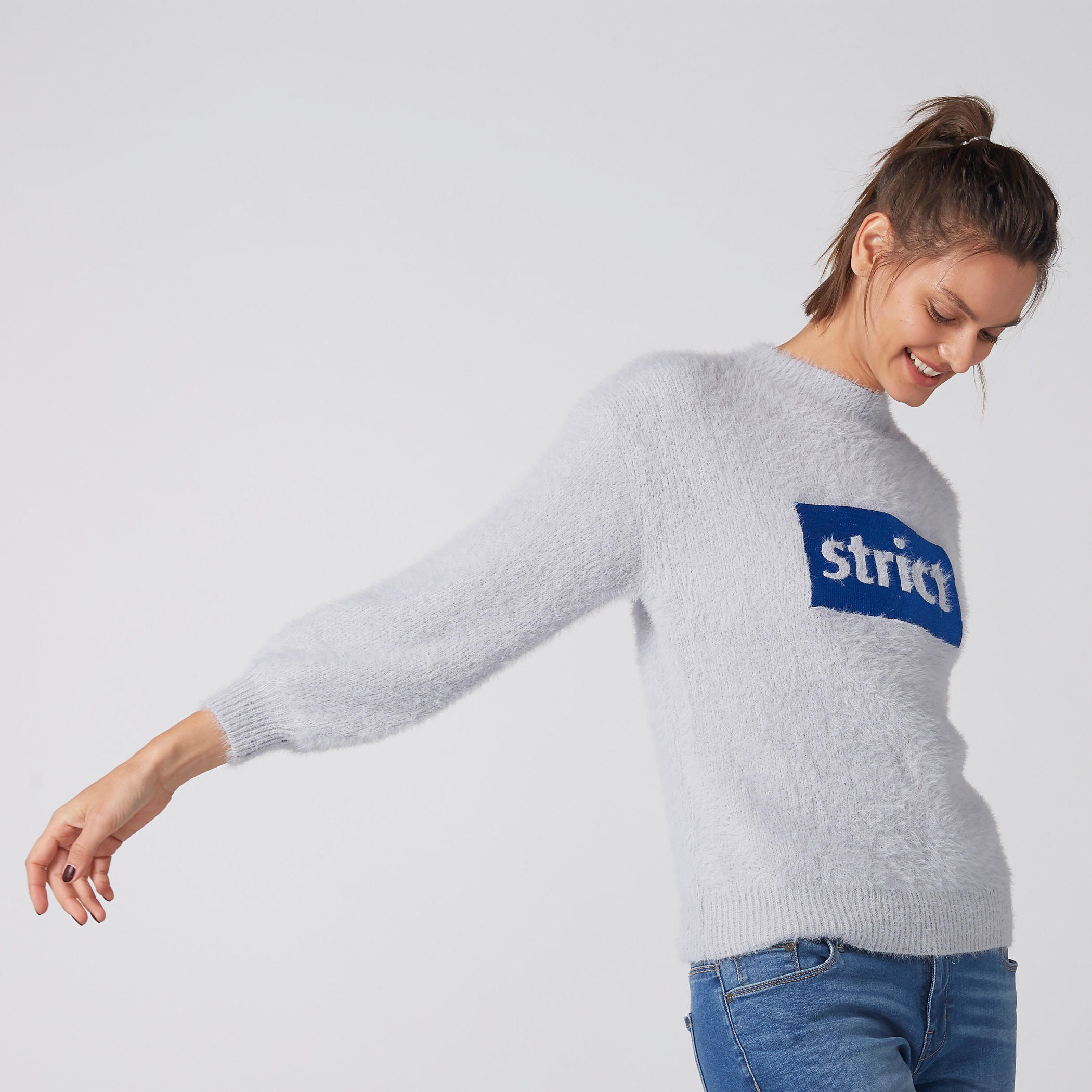 سويتر بأكمام طويلة وياقة مستديرة-women-clothing-cardigansandjumpers-jumpers-image-1