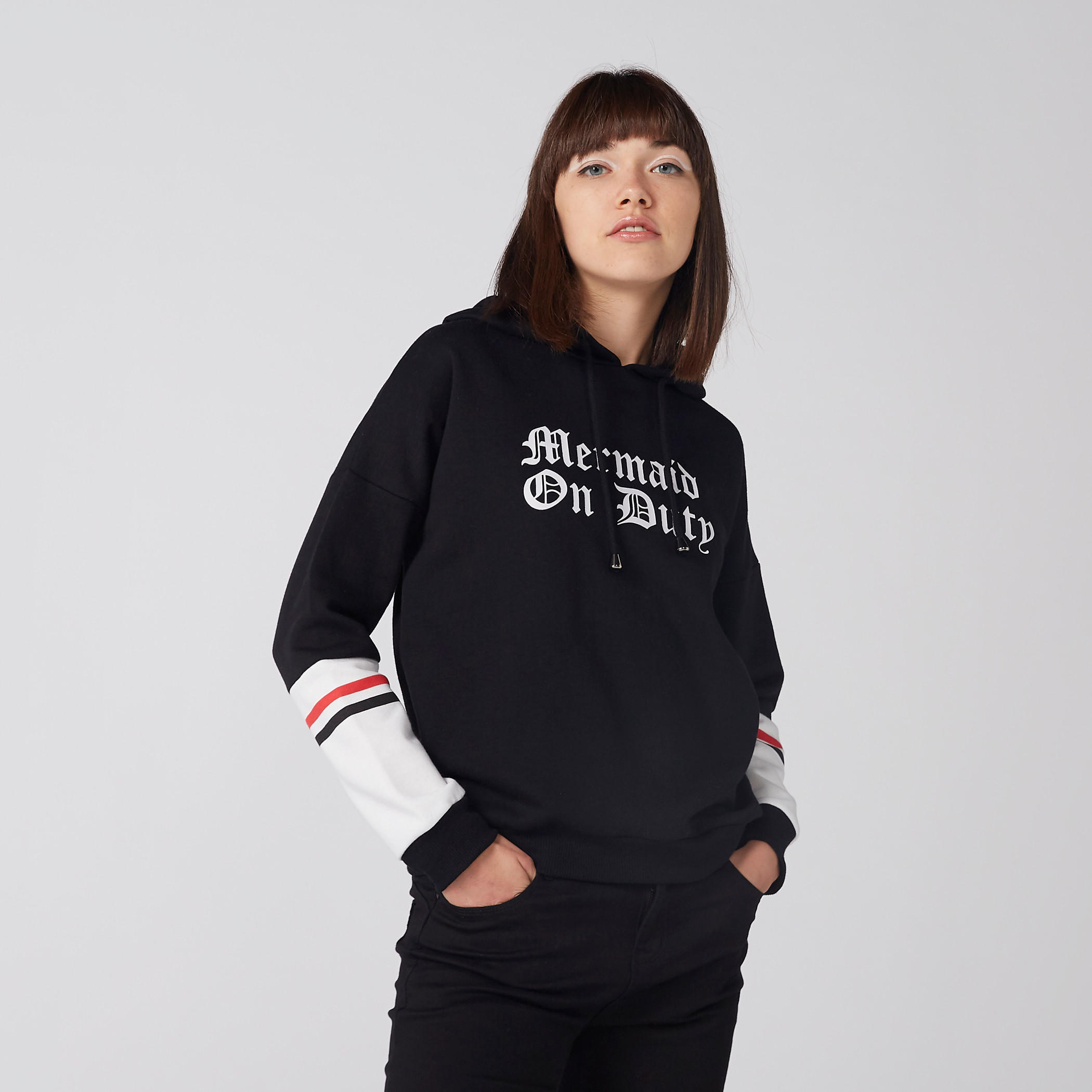 Printed Sweatshirt with Drop Shoulder Sleeves and Hood-women-winterwear-hoodiesandsweatshirts-hoodies-image-1