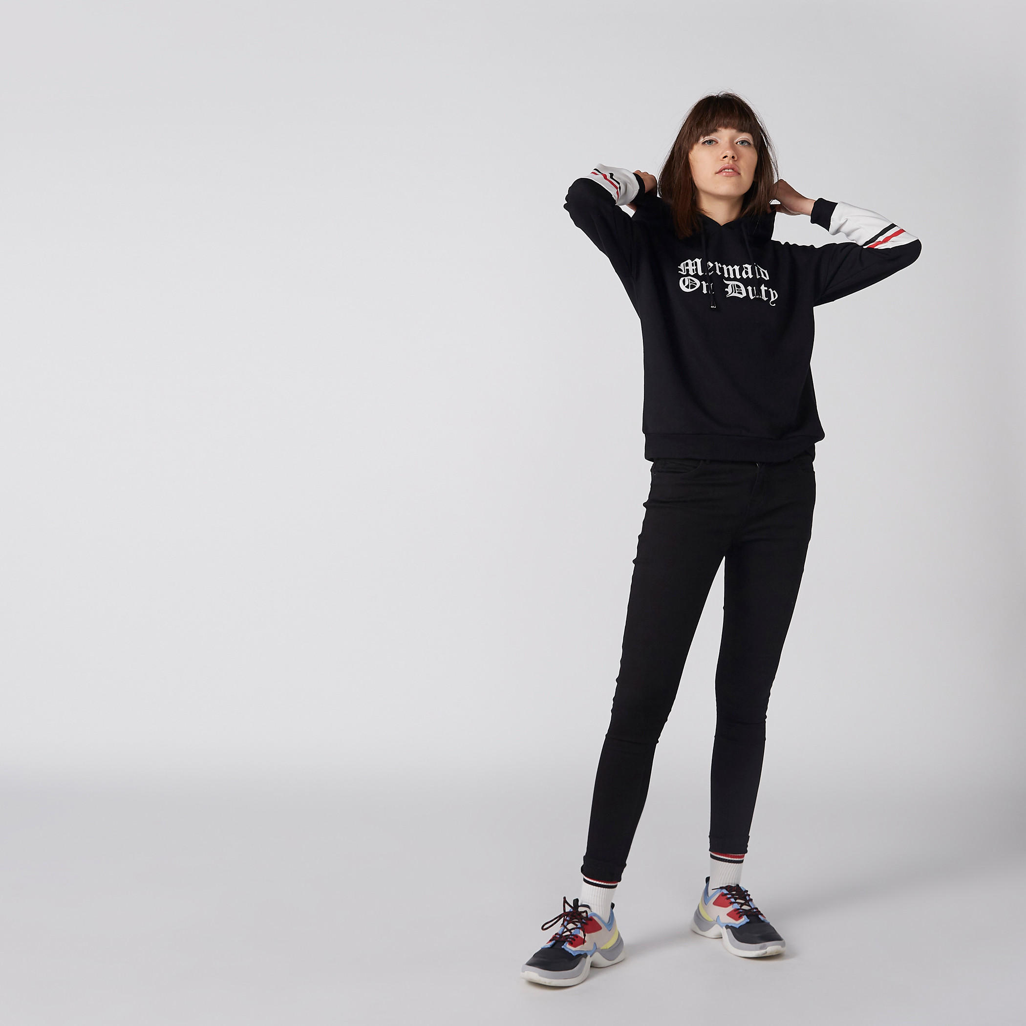 Printed Sweatshirt with Drop Shoulder Sleeves and Hood-women-winterwear-hoodiesandsweatshirts-hoodies-image-3