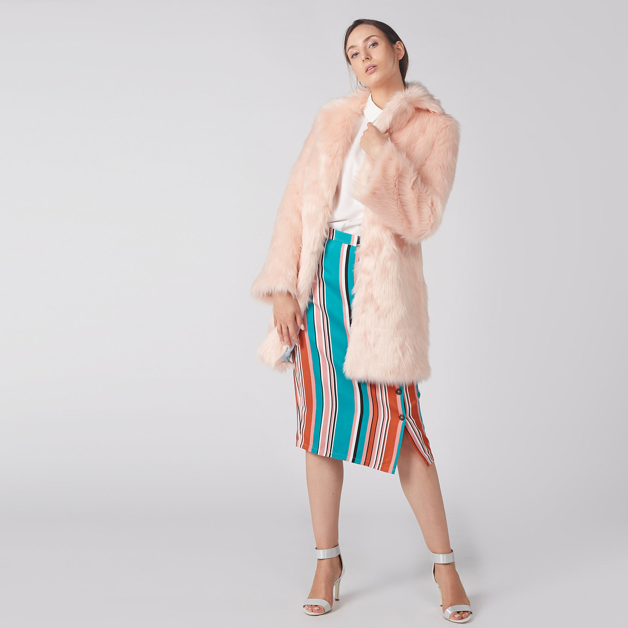 Striped Midi Pencil Skirt with Button Detail-women-clothing-bottoms-skirts-image-2