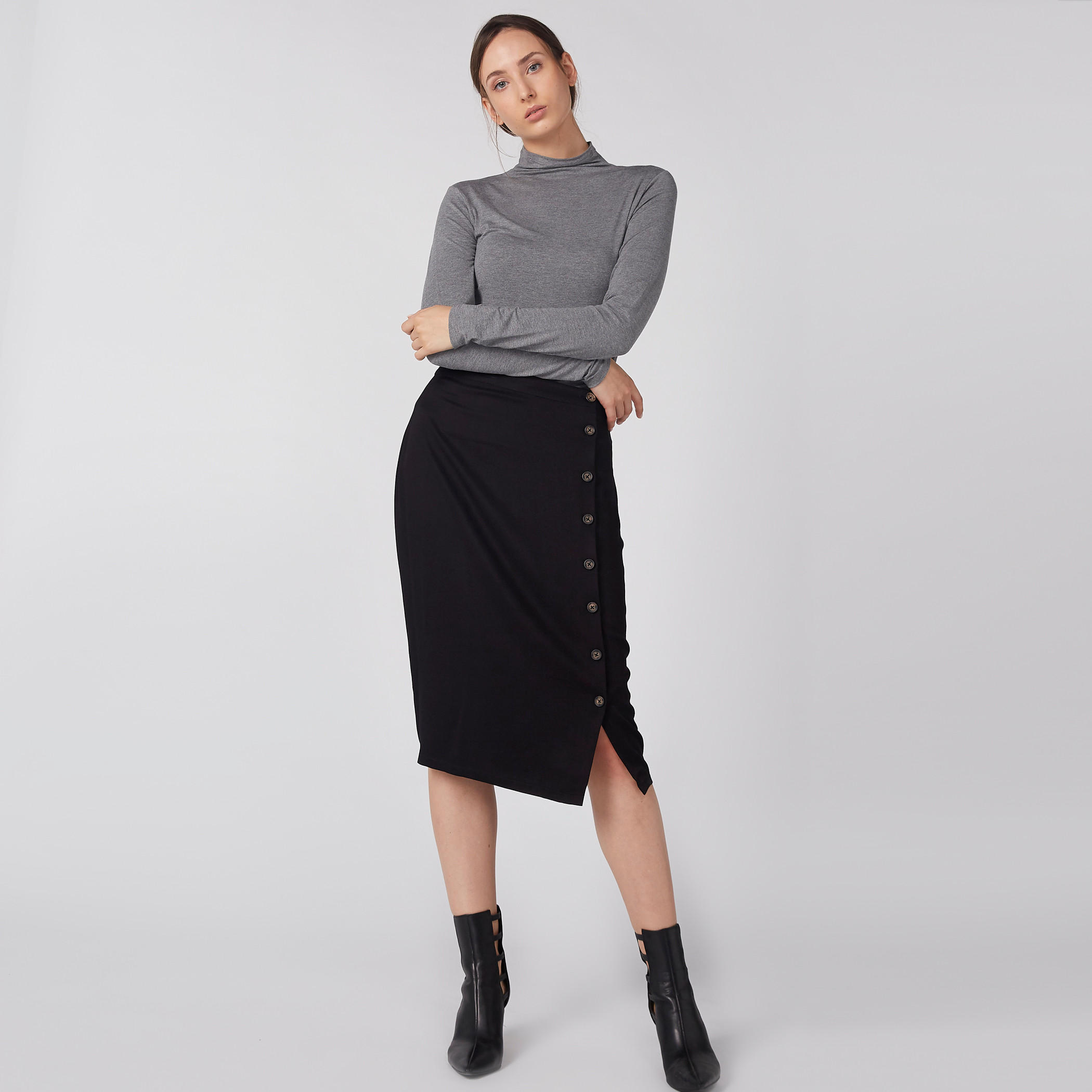 تنورة ضيّقة متوسطة الطول بأزرار-women-clothing-bottoms-skirts-image-5
