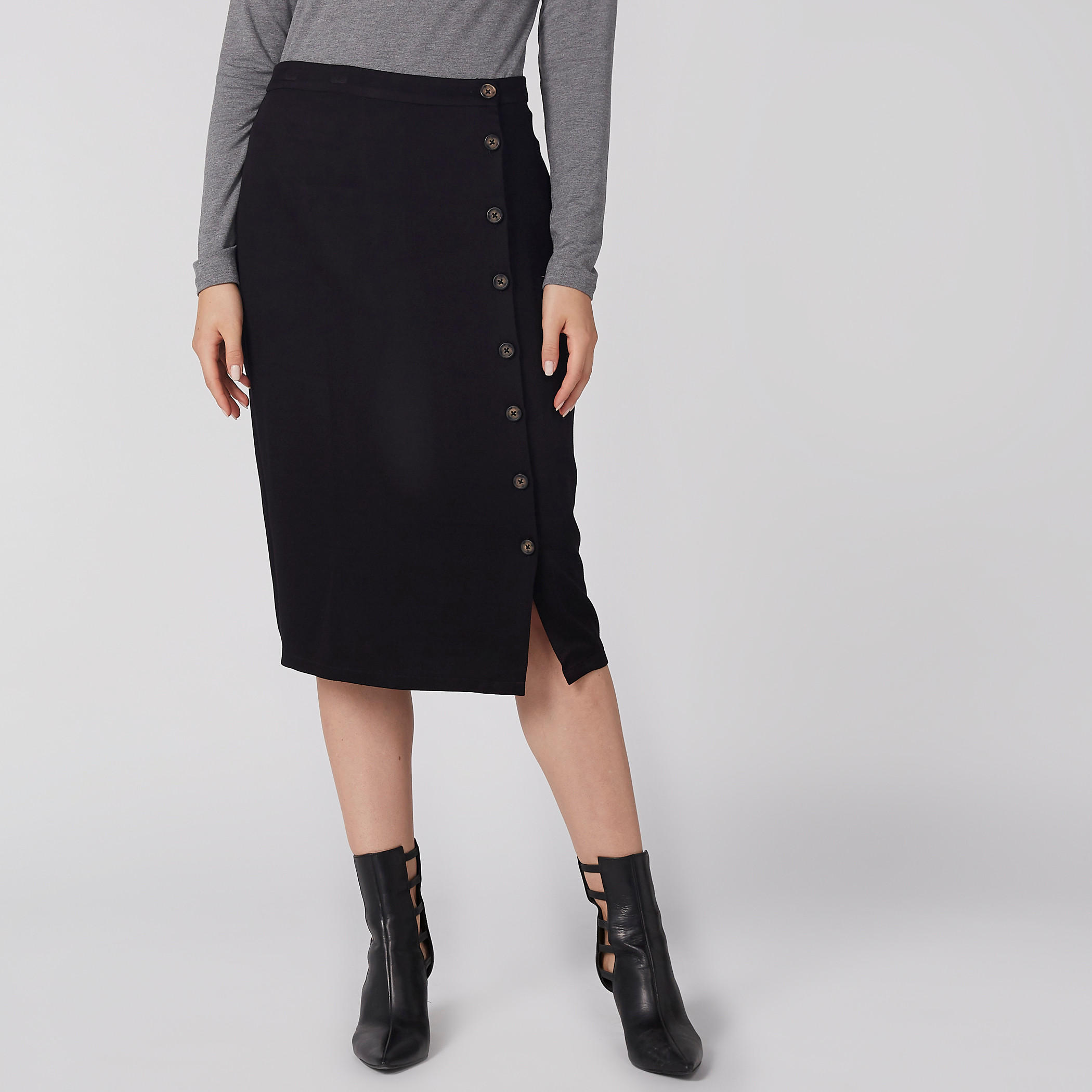 تنورة ضيّقة متوسطة الطول بأزرار-women-clothing-bottoms-skirts-image-4
