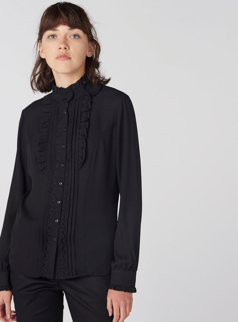 تيشيرت بأكمام طويلة وتفاصيل كشكش ودانتيل-women-clothing-shirtsandblouses-shirts-image-2