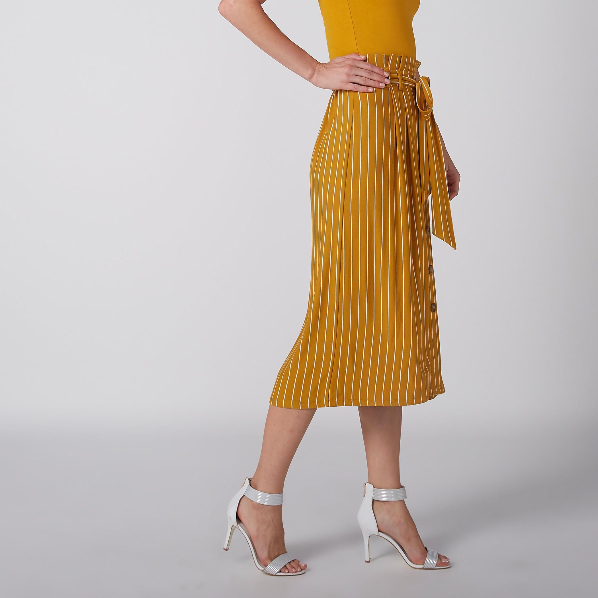 Striped Midi Skirt with Tie Ups-women-clothing-bottoms-skirts-image-1