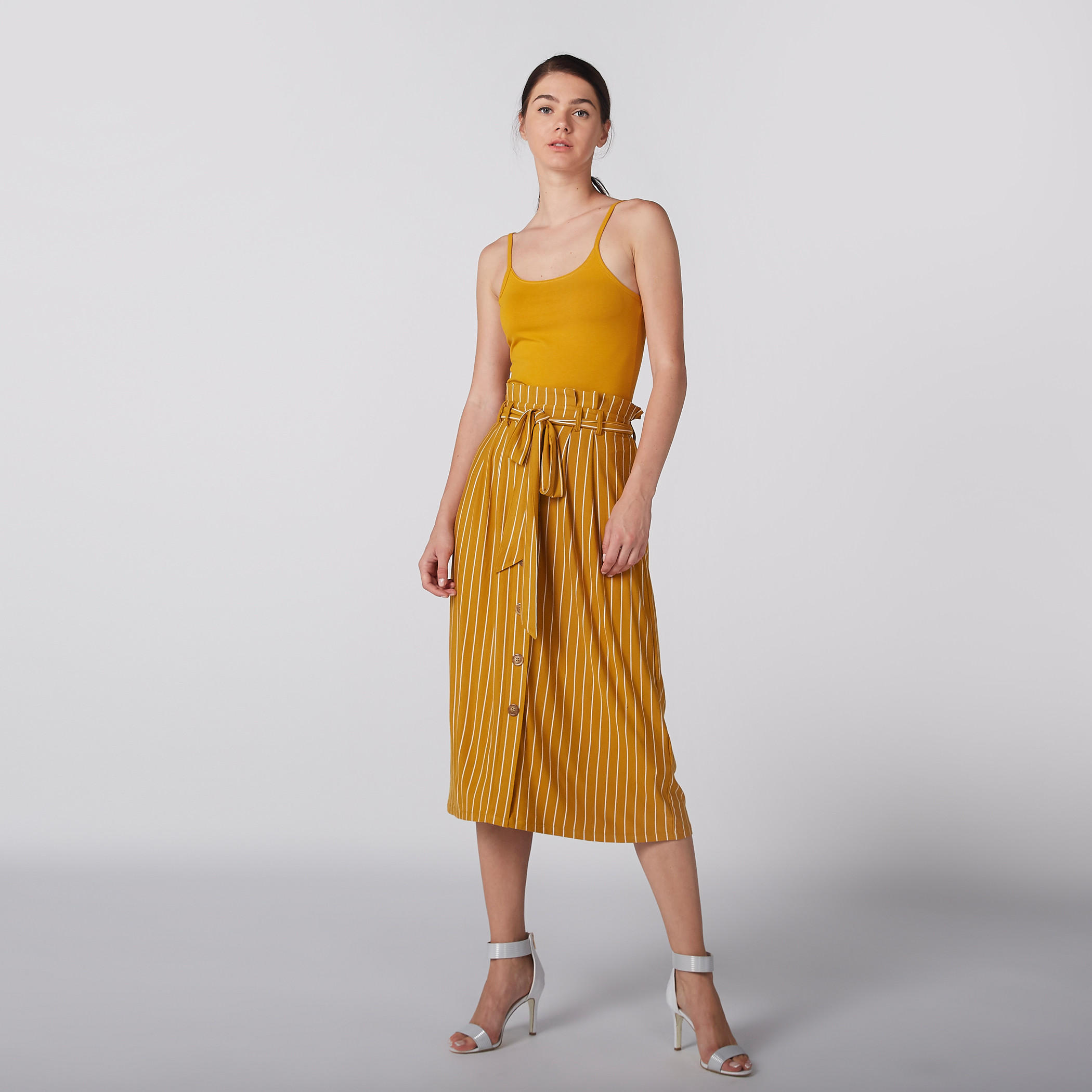 Striped Midi Skirt with Tie Ups-women-clothing-bottoms-skirts-image-2