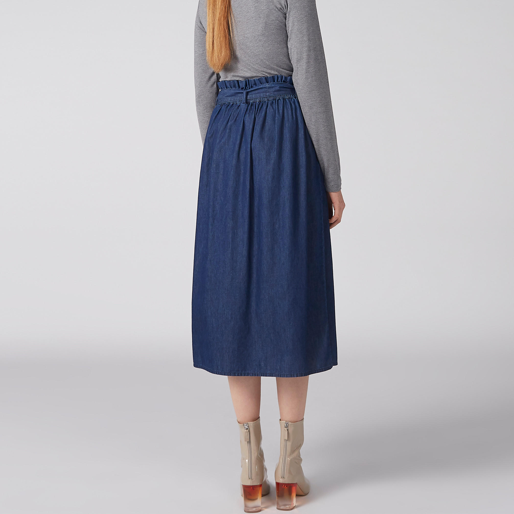 تنورة ميدي آيه لاين بخصر بيبرباج وزر-women-clothing-bottoms-skirts-image-6