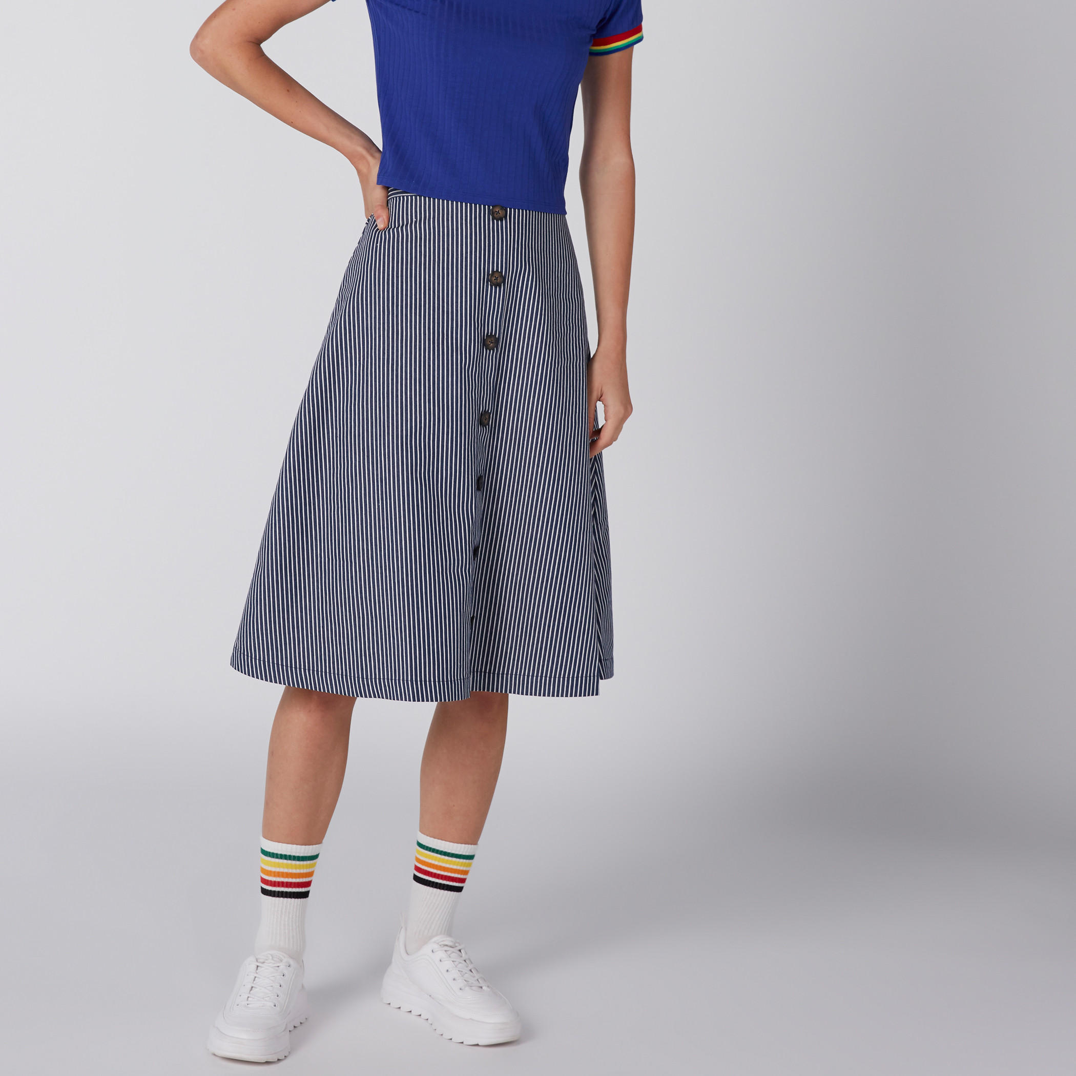 Striped Midi Skirt with Button Detail-women-clothing-bottoms-skirts-image-2
