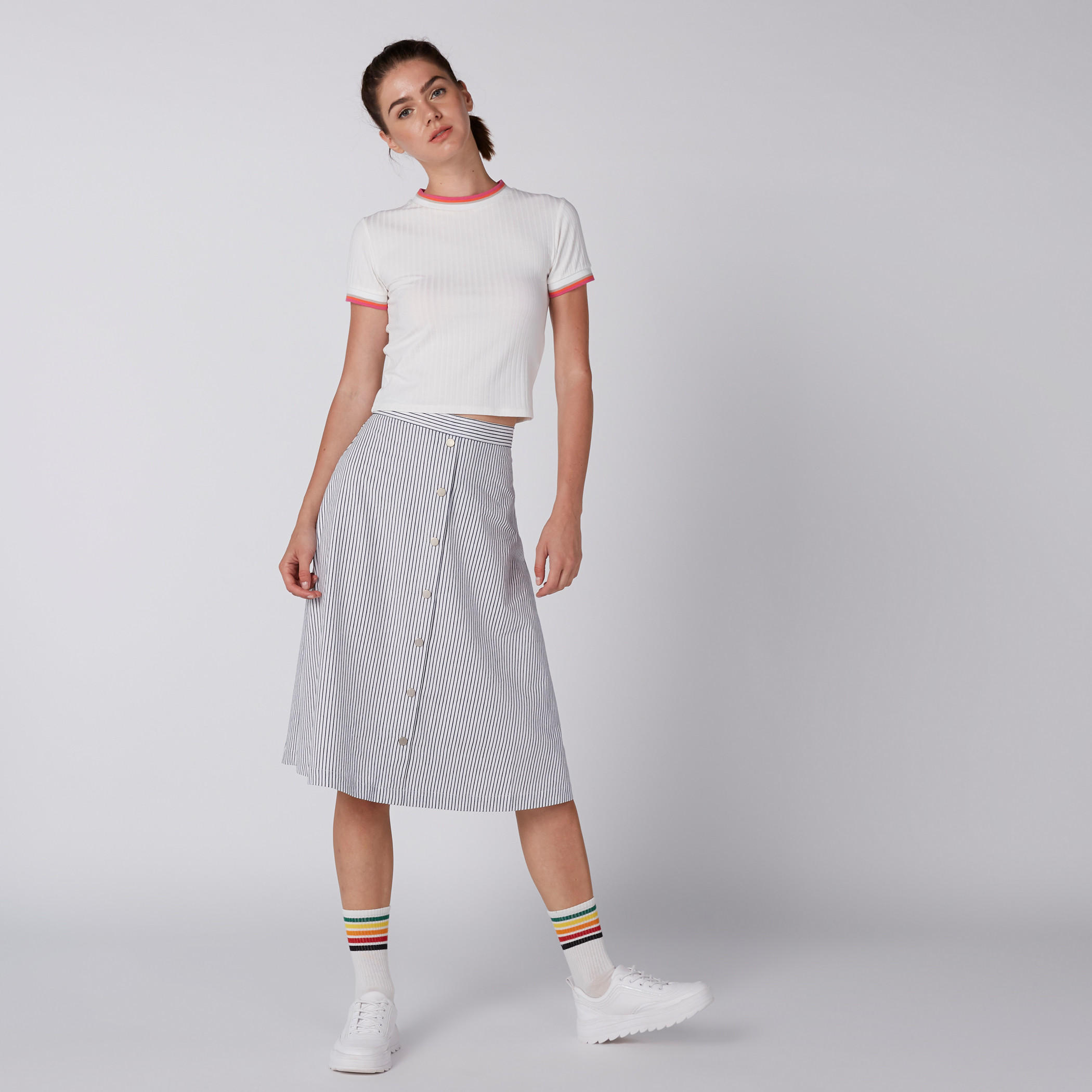 Striped A-Line Midi Skirt with Button Detail-women-clothing-bottoms-skirts-image-1