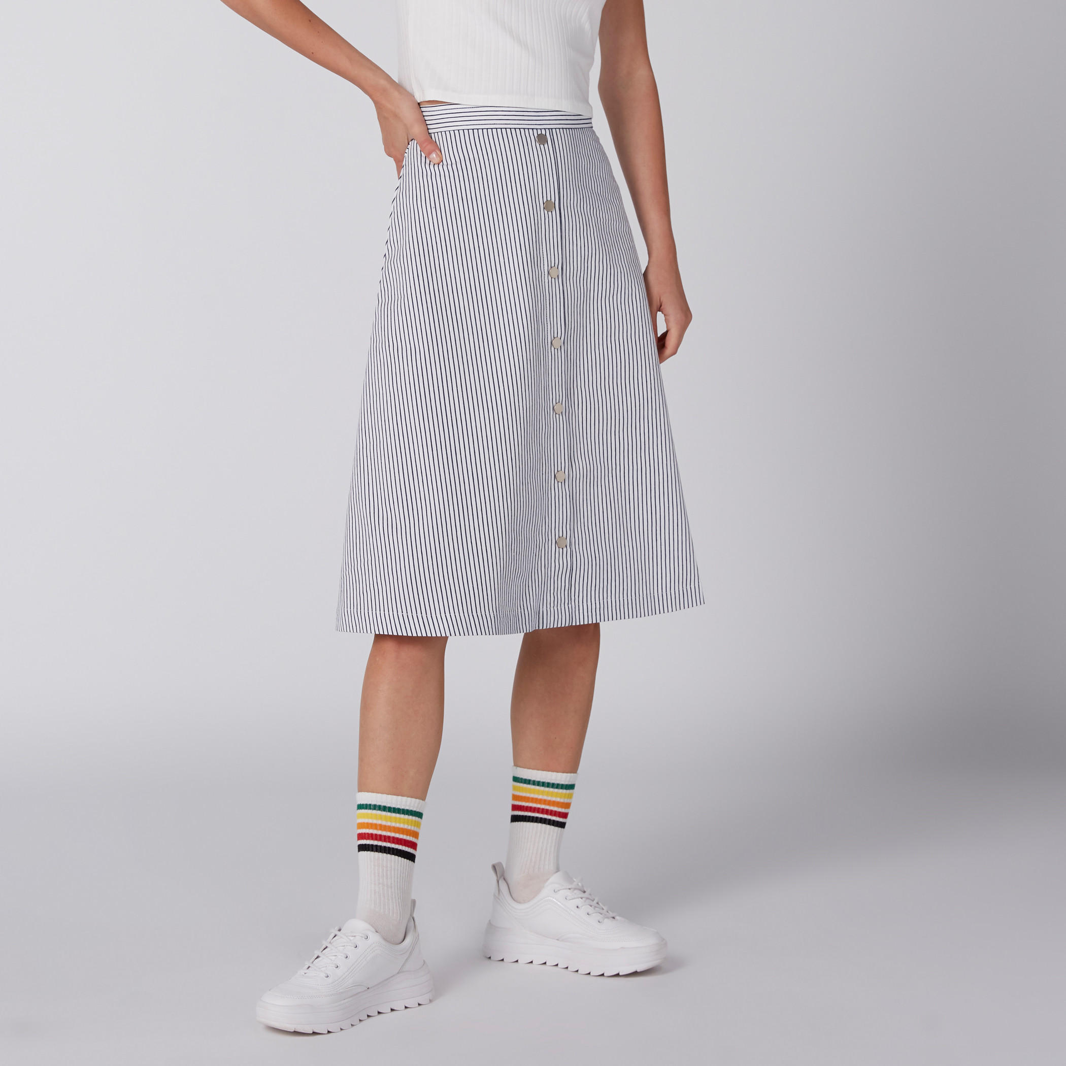 Striped A-Line Midi Skirt with Button Detail-women-clothing-bottoms-skirts-image-2