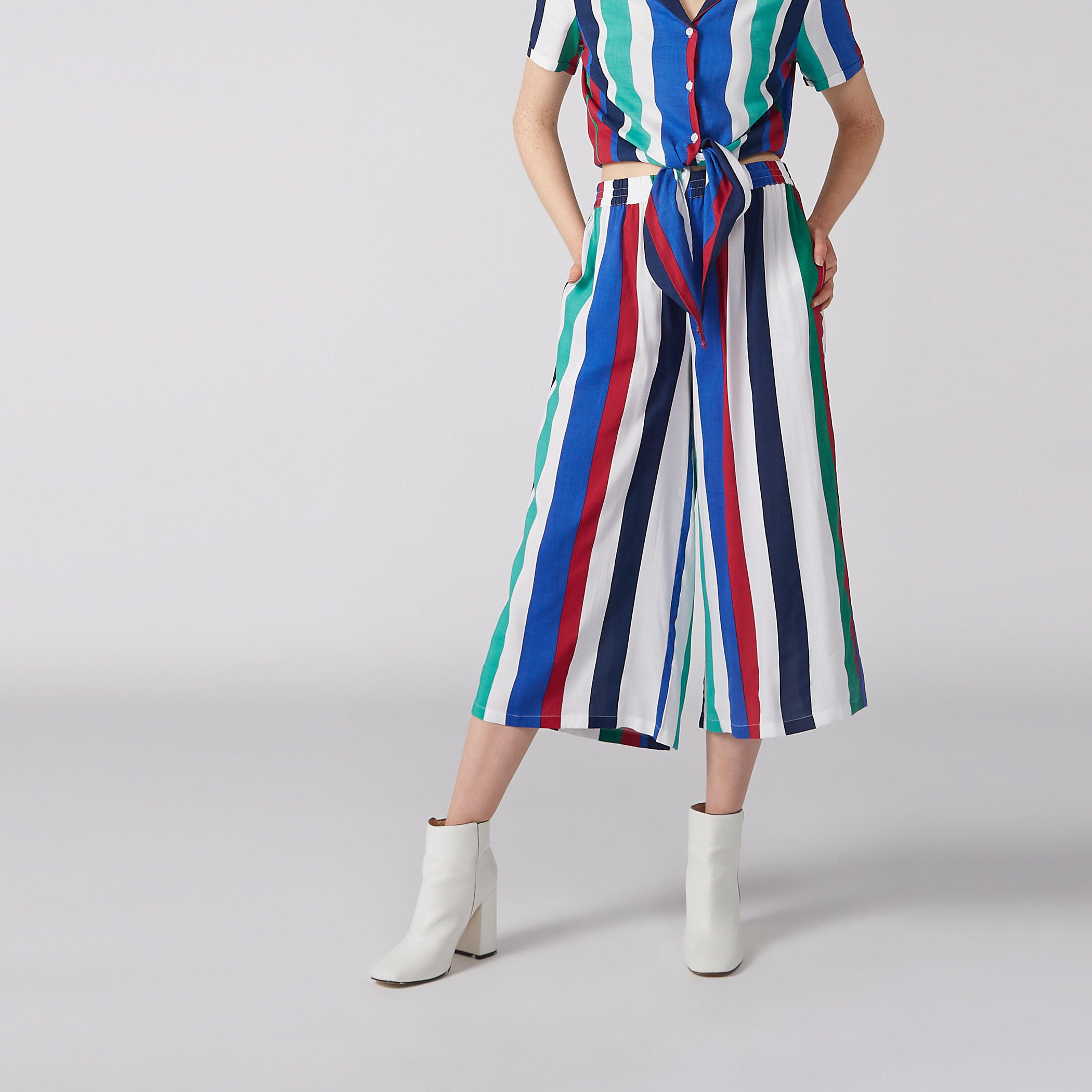 Striped Culottes with Elasticised Waistband and Pocket Detail-women-clothing-bottoms-trousers-image-1