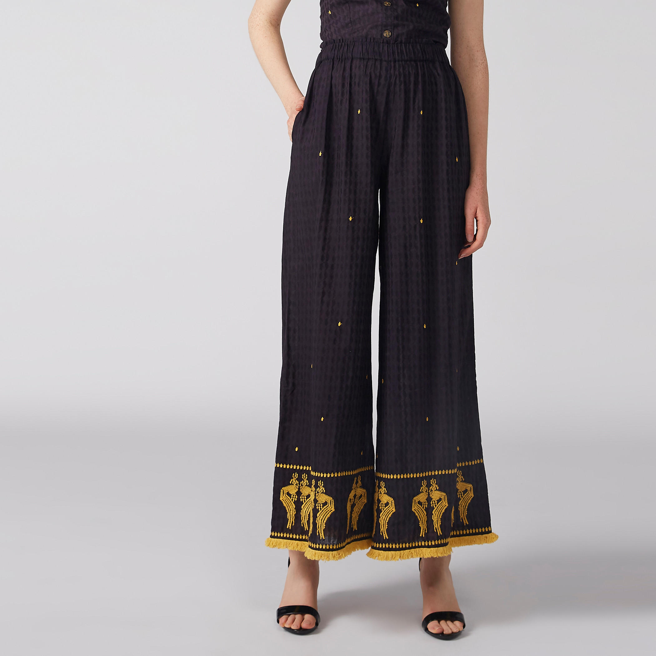 بنطال بالازو بخصر مطّاطي وجيوب-women-clothing-bottoms-trousers-image-3