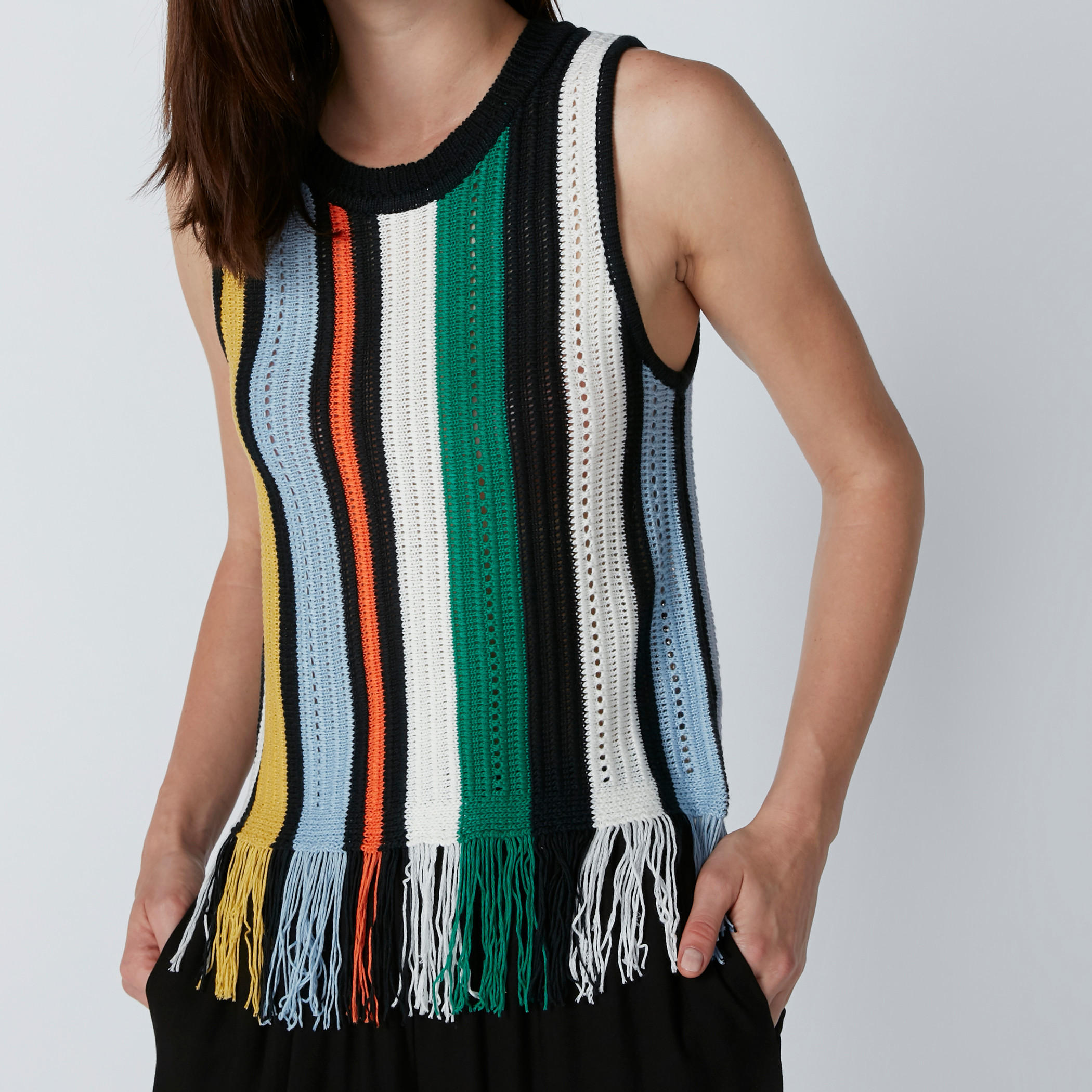 Striped Sleeveless Top with Fringes-women-clothing-shirtsandblouses-blouses-image-4