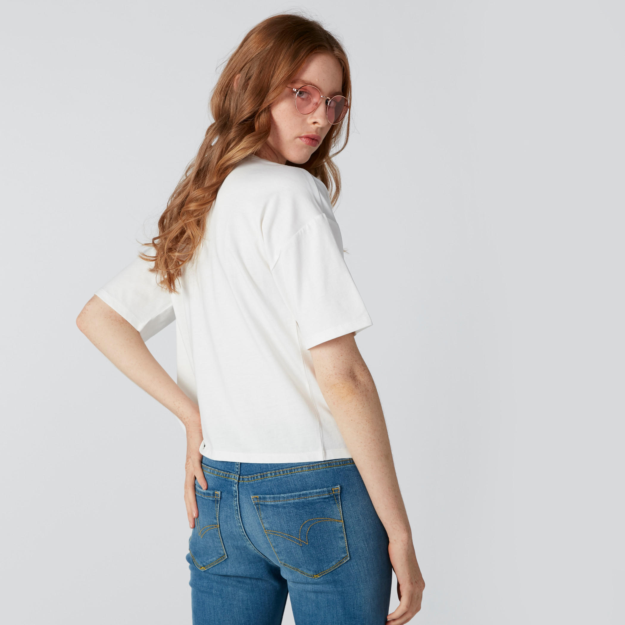 Dreamer Printed T-Shirt with Round Neck and Short Sleeves-women-clothing-tshirts-image-2