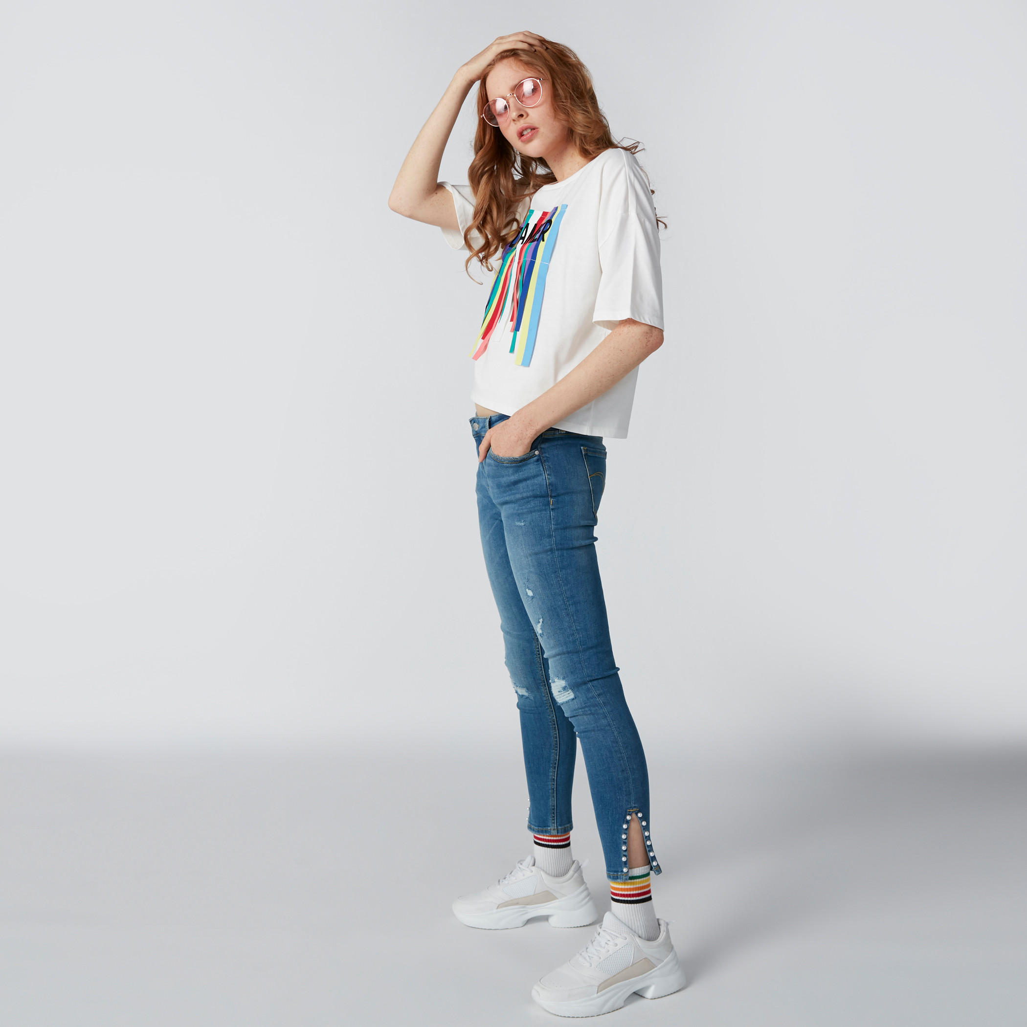 Dreamer Printed T-Shirt with Round Neck and Short Sleeves-women-clothing-tshirts-image-3