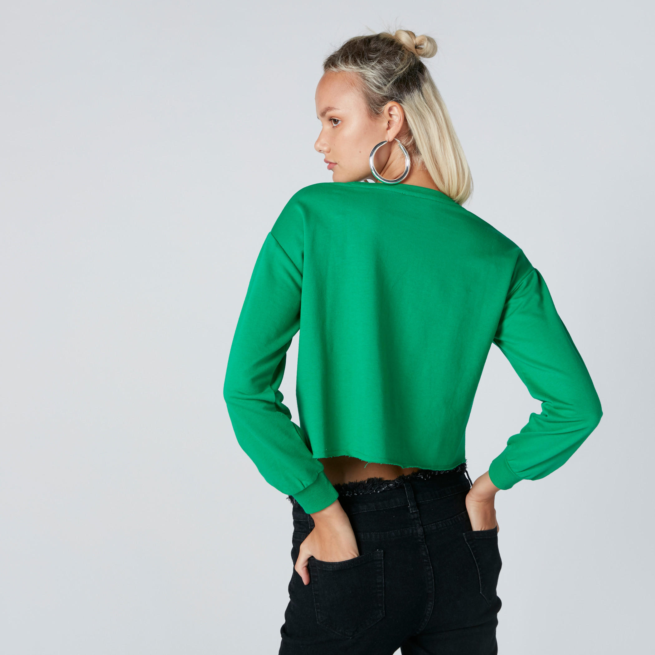 Printed Crop Top with Long Sleeves and Embellishment-women-clothing-tshirts-image-2