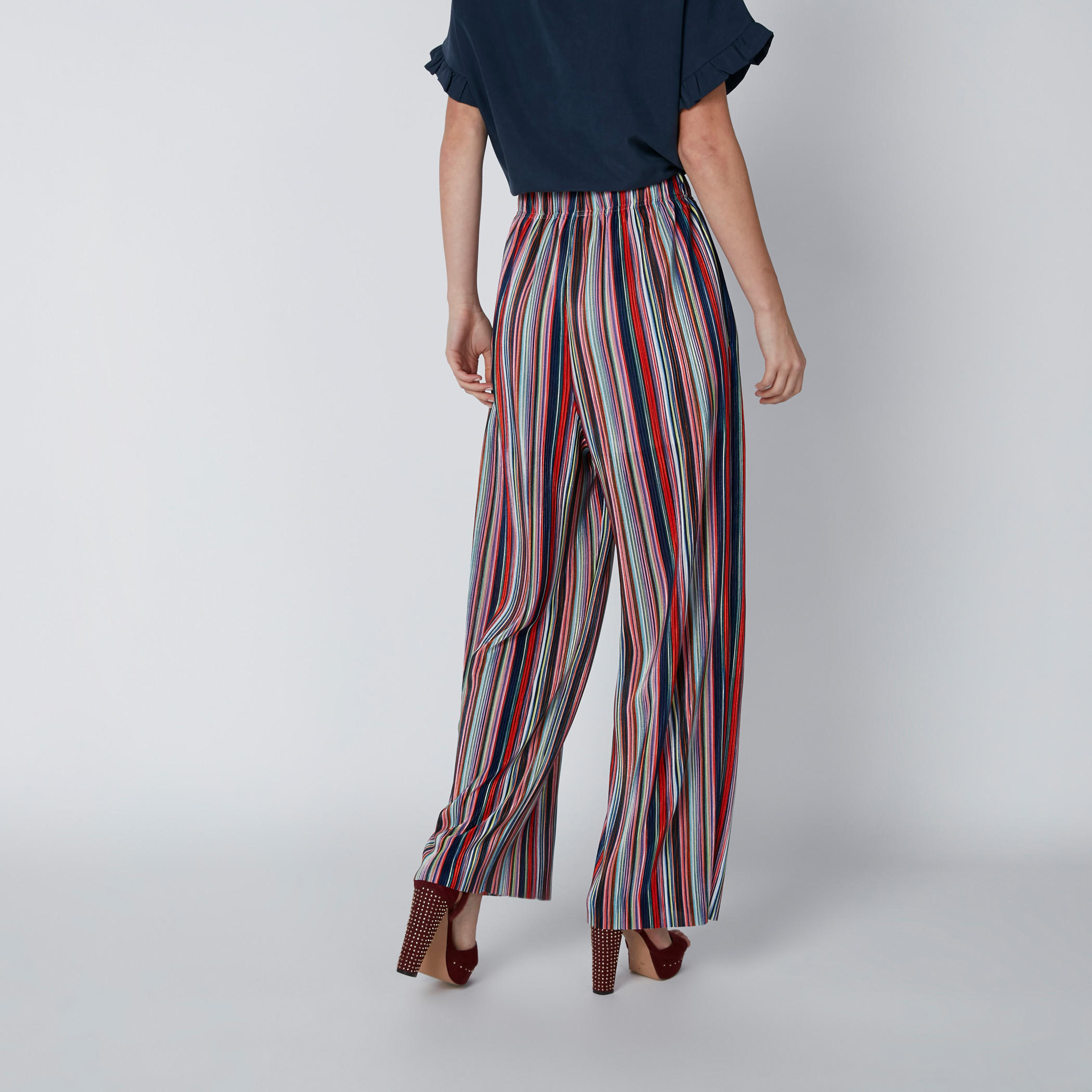 بنطال بالازو مقلّم بخصر مطّاطي وجيوب-women-clothing-bottoms-trousers-image-2