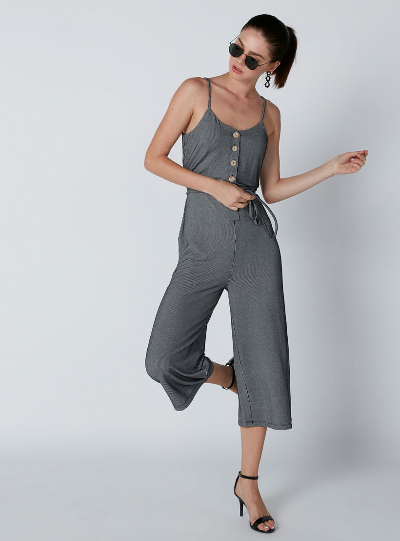 أفرول مقلّم دون أكمام بحمّالات رفيعة وحزام رباط-women-clothing-jumpsuits-image-1