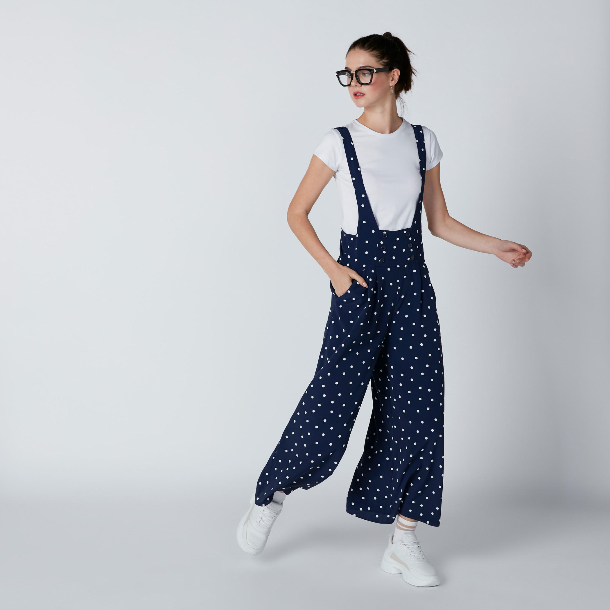 Polka Dot Printed Jumpsuit with Pocket Detail-women-clothing-jumpsuits-image-1