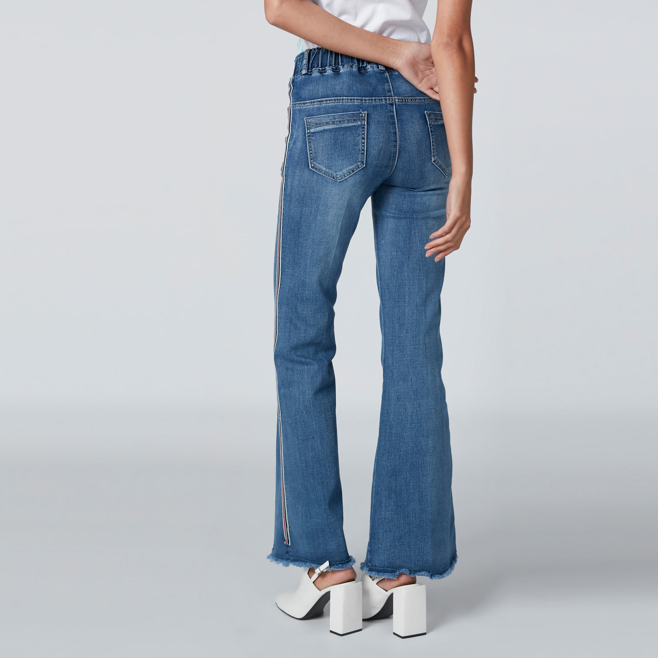 Side Tape Detail Jeans with Pocket Detail and Elasticised Waistband-women-clothing-bottoms-jeans-image-2