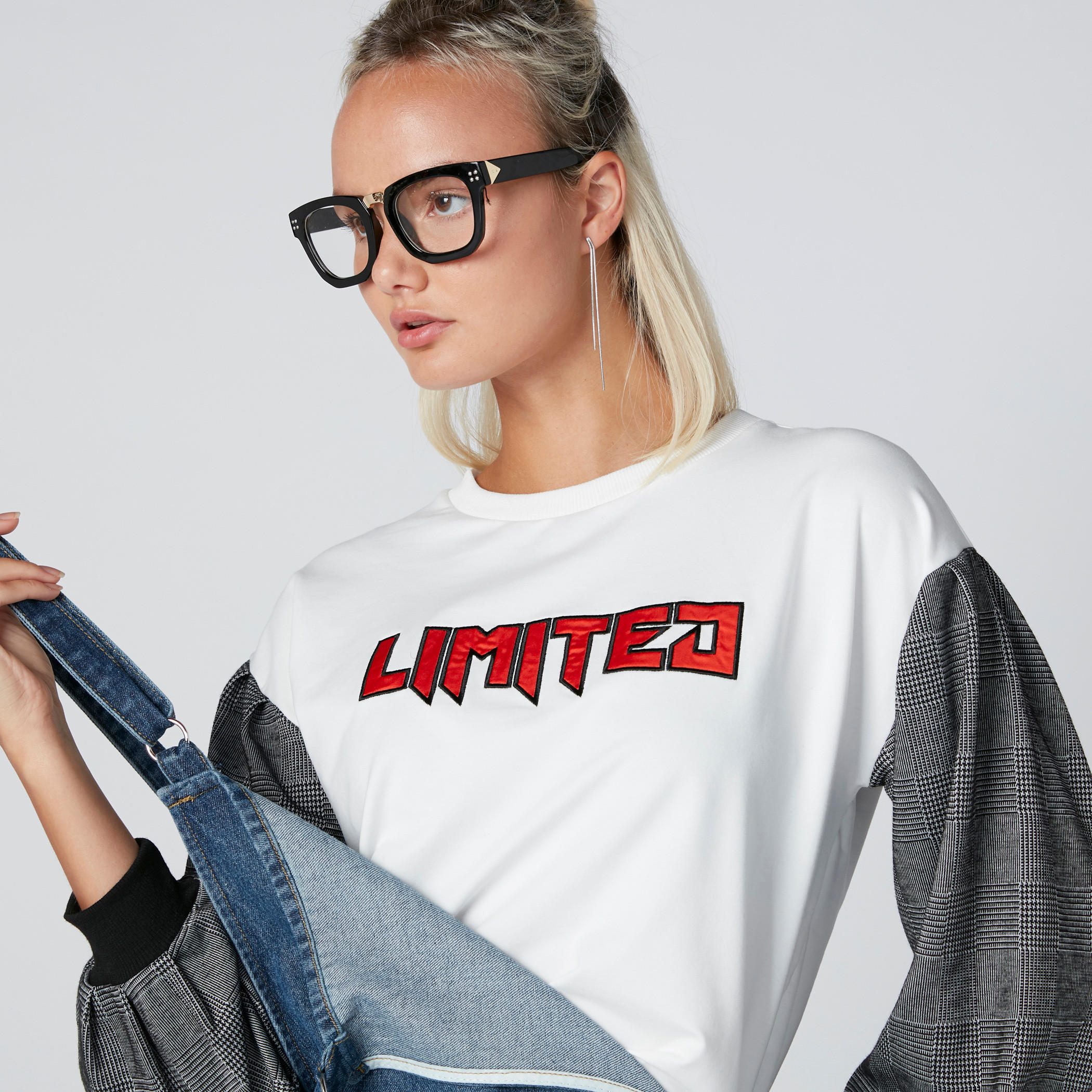 Embroidered T-Shirt with Crew Neck and Long Sleeves-women-clothing-tshirts-image-4