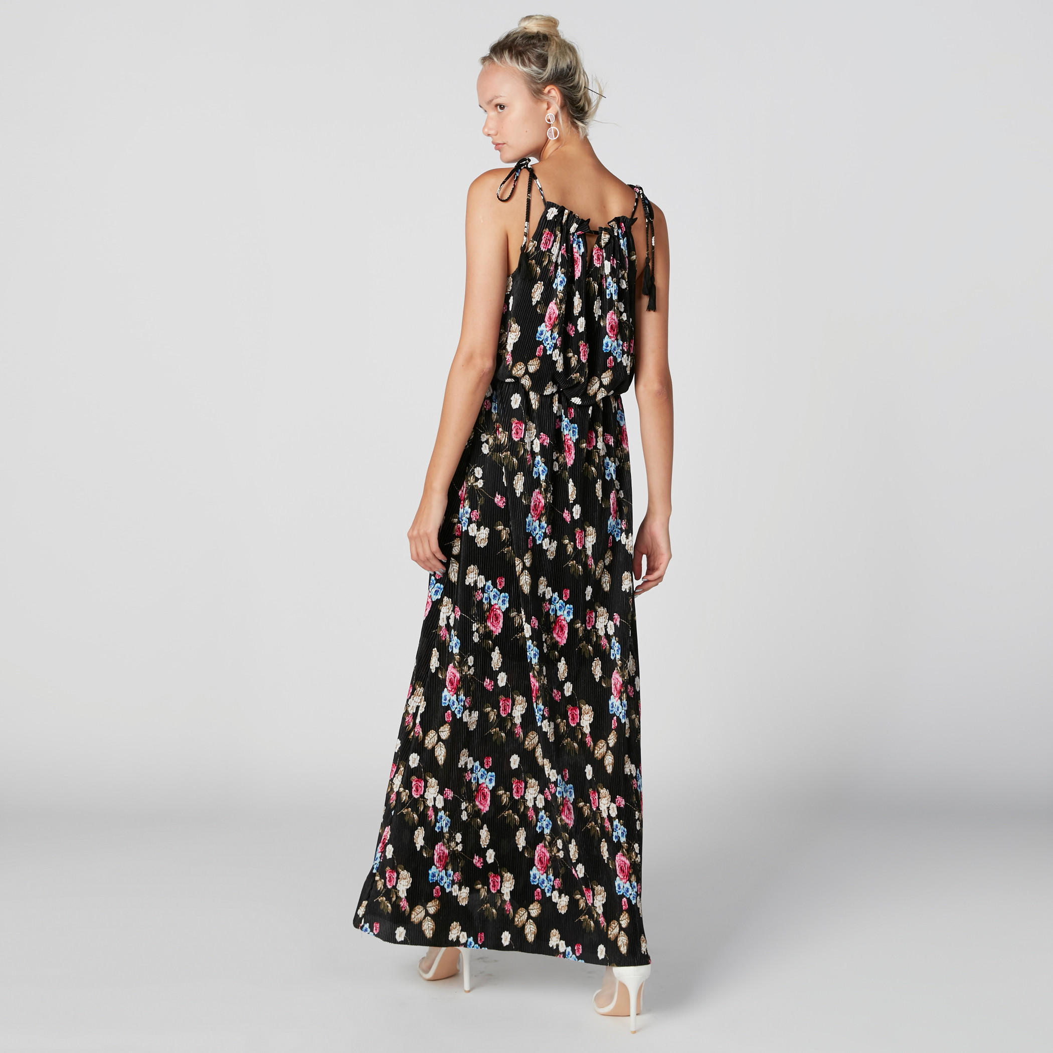 فستان طويل إيه لاين بأربطة وطبعات زهرية-women-clothing-dresses-image-2