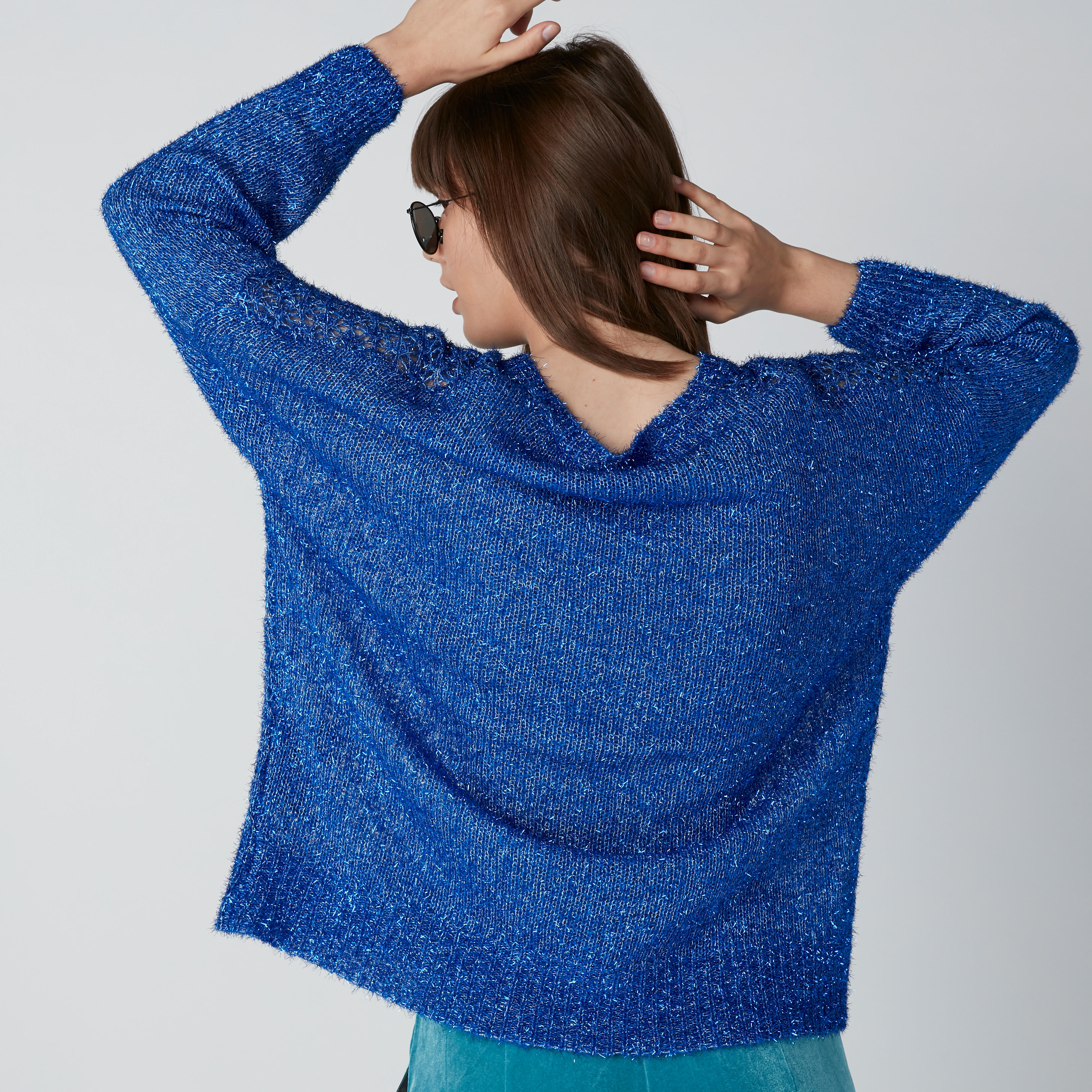 Textured Sweater with Drop Shoulder Sleeves-women-clothing-cardigansandjumpers-jumpers-image-2