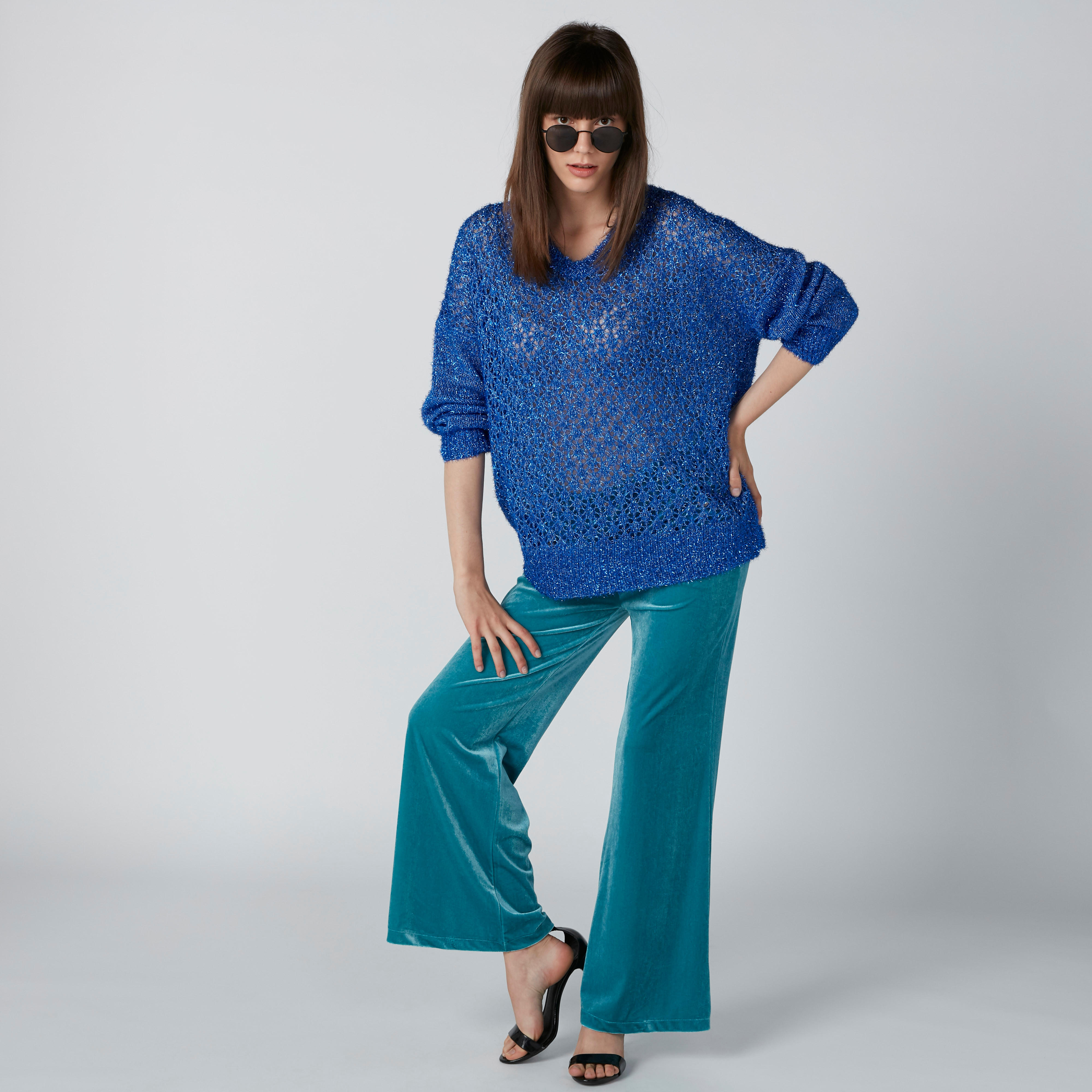 Textured Sweater with Drop Shoulder Sleeves-women-clothing-cardigansandjumpers-jumpers-image-1