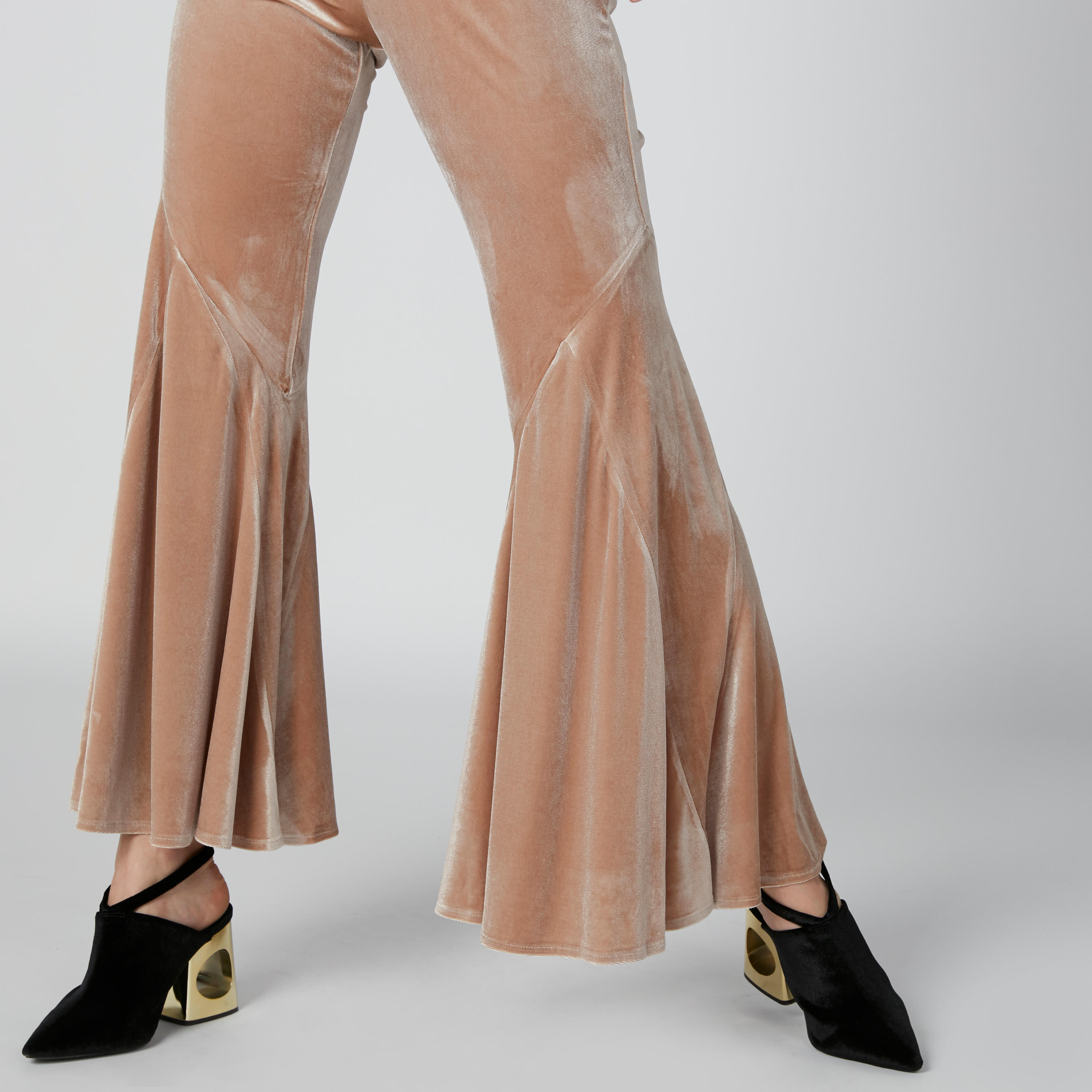 Textured Flared Trousers with Elasticised Waistband-women-clothing-bottoms-trousers-image-5